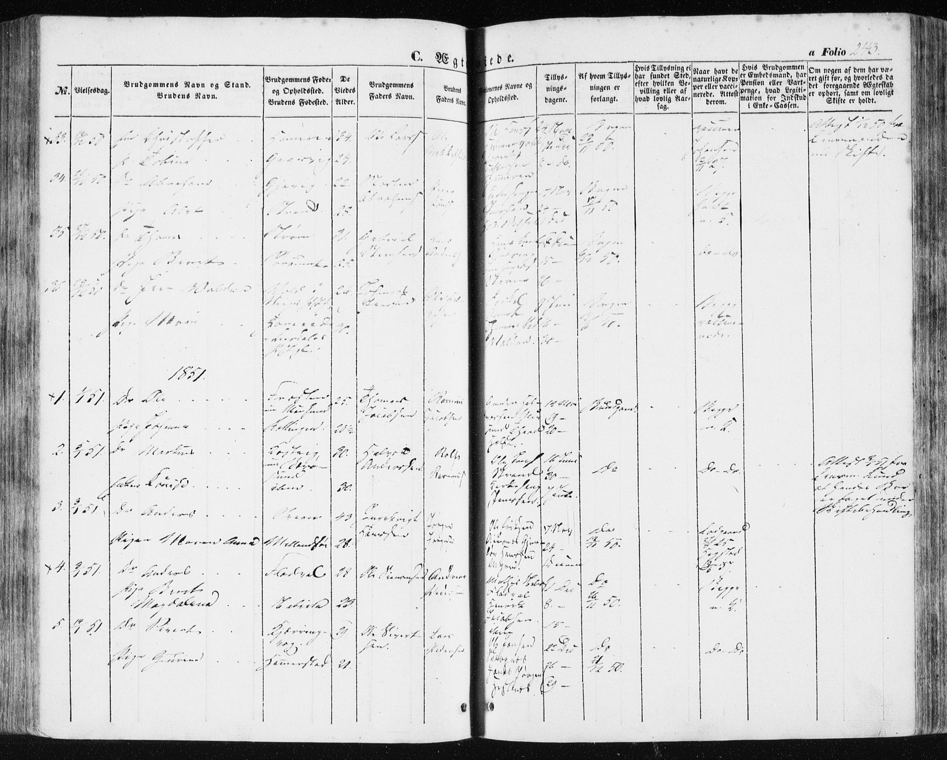 Ministerialprotokoller, klokkerbøker og fødselsregistre - Sør-Trøndelag, AV/SAT-A-1456/634/L0529: Parish register (official) no. 634A05, 1843-1851, p. 243