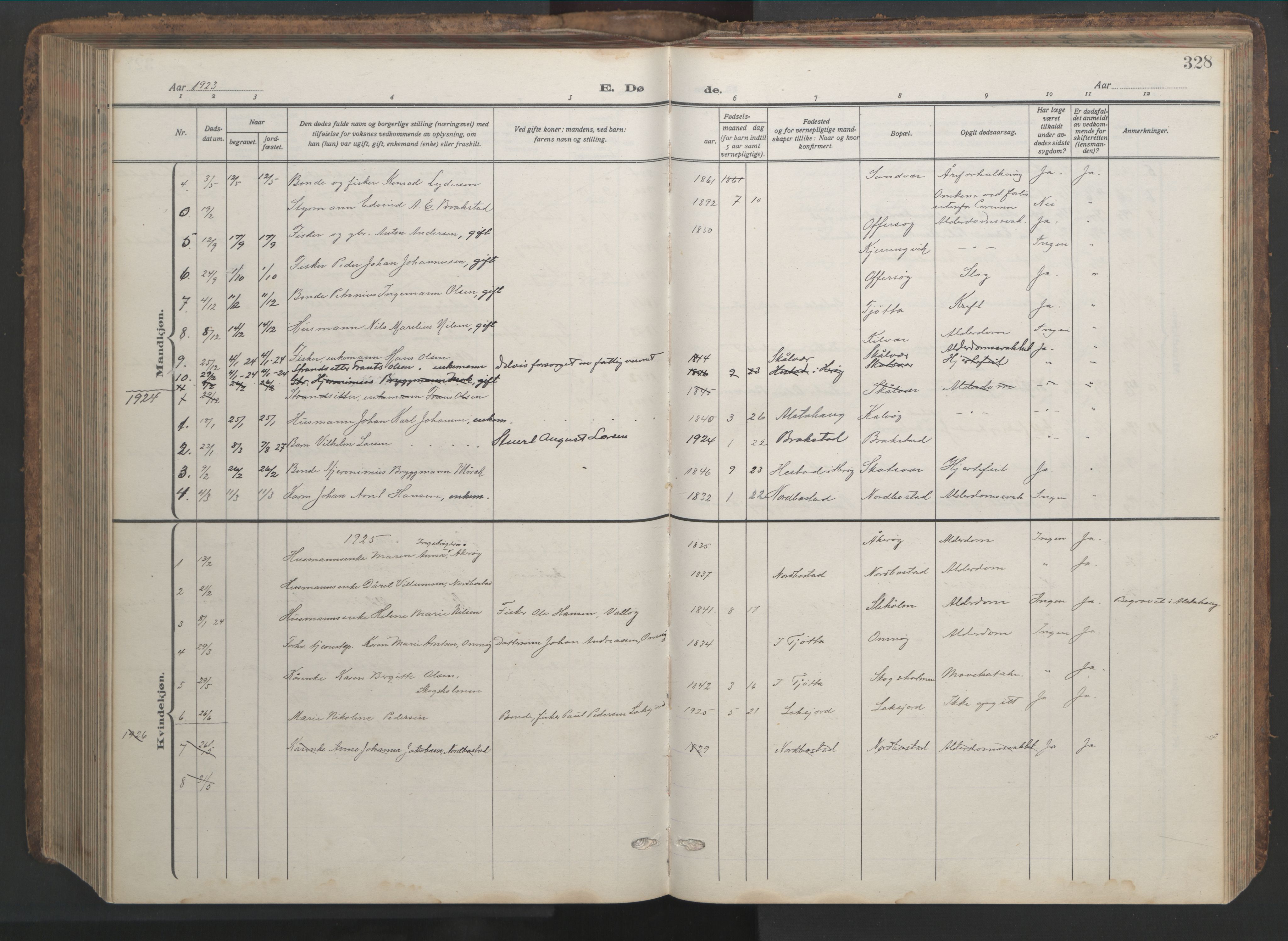 Ministerialprotokoller, klokkerbøker og fødselsregistre - Nordland, SAT/A-1459/817/L0269: Parish register (copy) no. 817C04, 1921-1949, p. 328