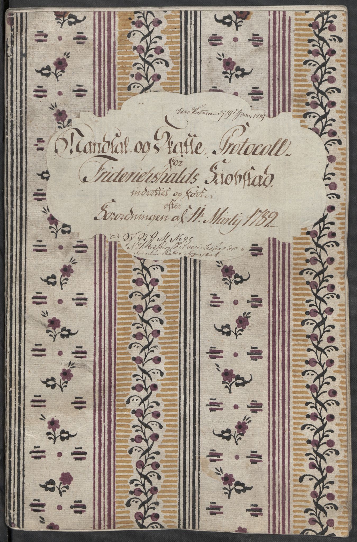 Rentekammeret inntil 1814, Reviderte regnskaper, Mindre regnskaper, AV/RA-EA-4068/Rf/Rfe/L0008: Kristiansand. Kristiansund. Fredrikshald (Halden), 1789, p. 292