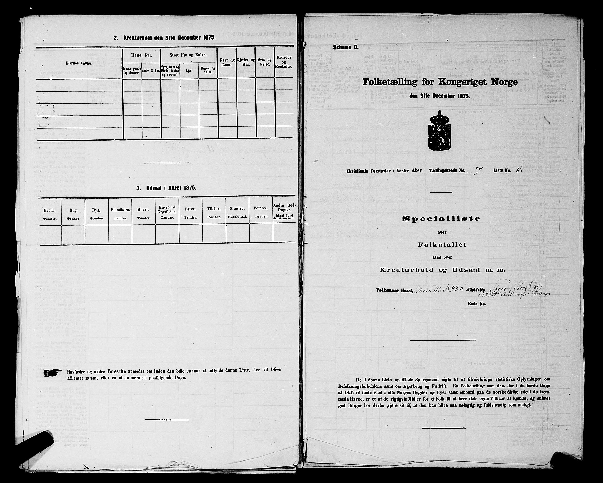 RA, 1875 census for 0218aP Vestre Aker, 1875, p. 1154