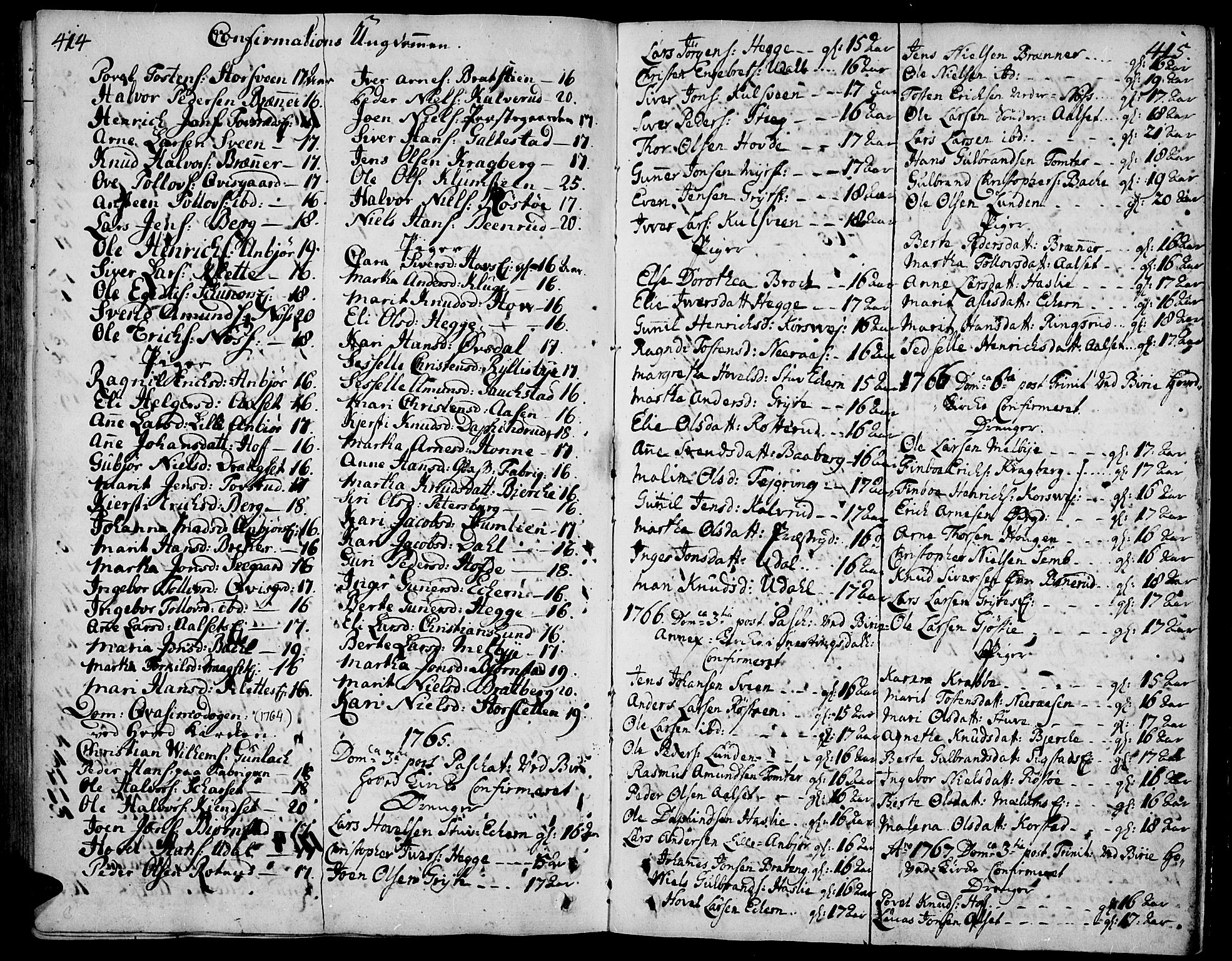 Biri prestekontor, SAH/PREST-096/H/Ha/Haa/L0002: Parish register (official) no. 2, 1754-1789, p. 414-415