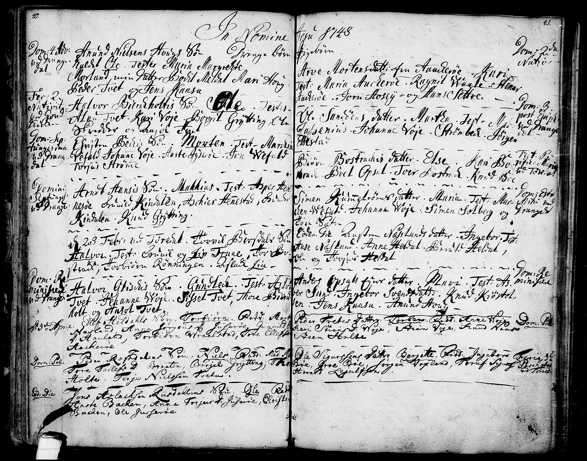 Drangedal kirkebøker, SAKO/A-258/F/Fa/L0001: Parish register (official) no. 1, 1697-1767, p. 40-41