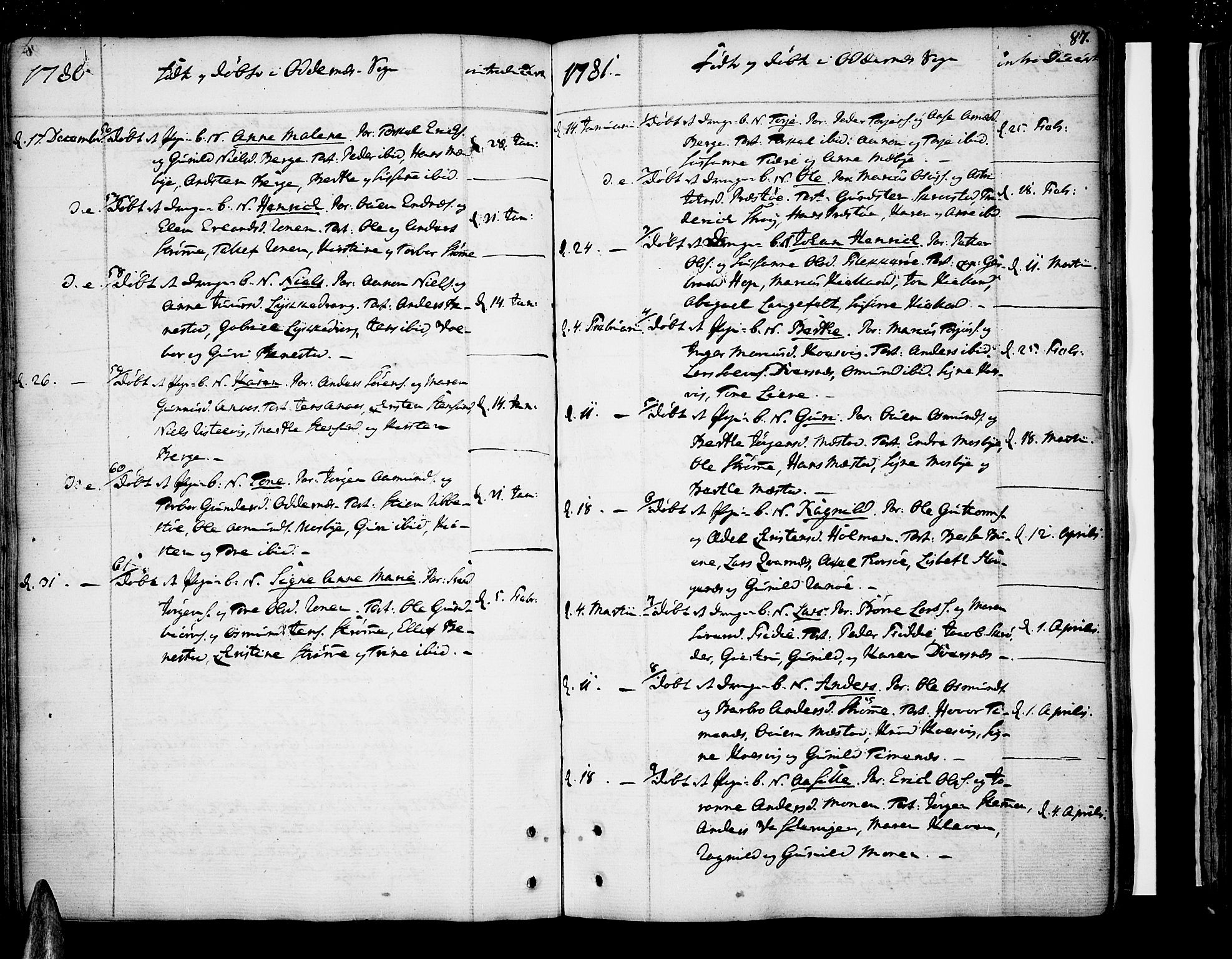 Oddernes sokneprestkontor, AV/SAK-1111-0033/F/Fa/Faa/L0004: Parish register (official) no. A 4, 1764-1820, p. 87