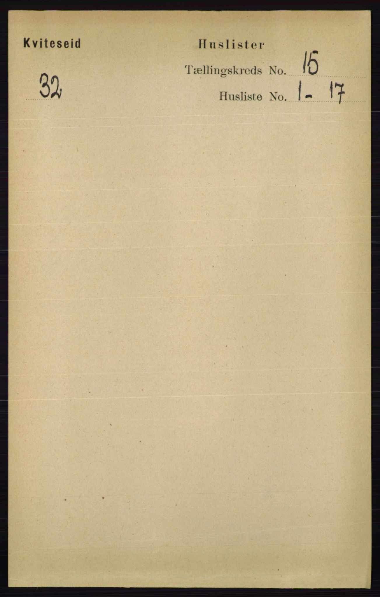 RA, 1891 census for 0829 Kviteseid, 1891, p. 3501