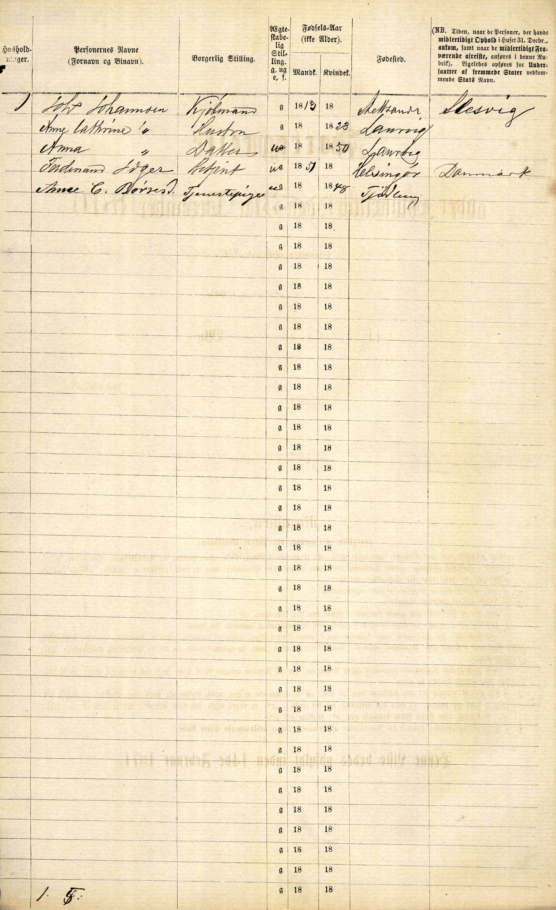 RA, 1870 census for 0707 Larvik, 1870, p. 420