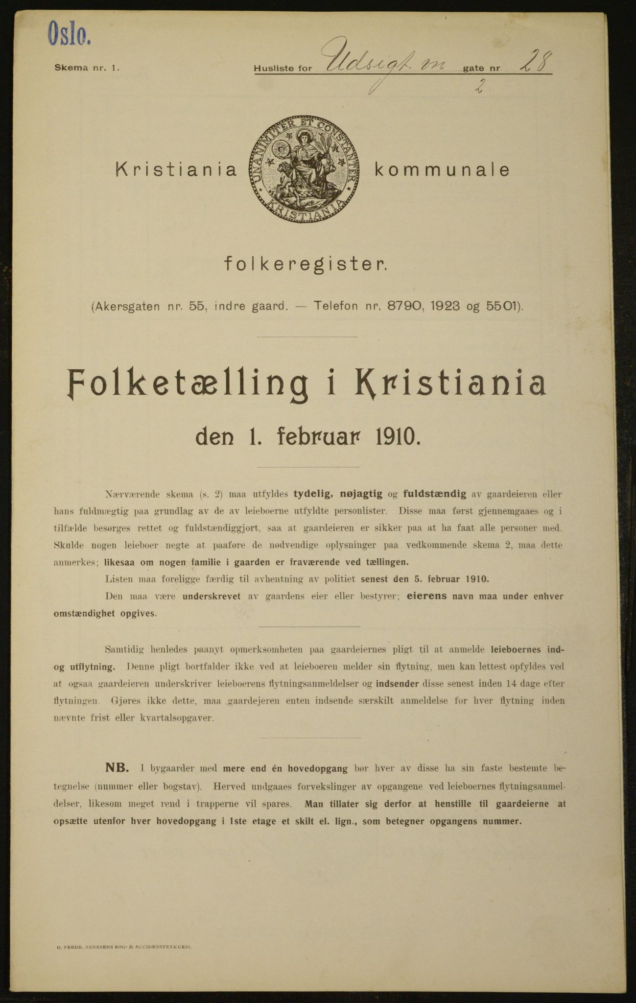 OBA, Municipal Census 1910 for Kristiania, 1910, p. 115056