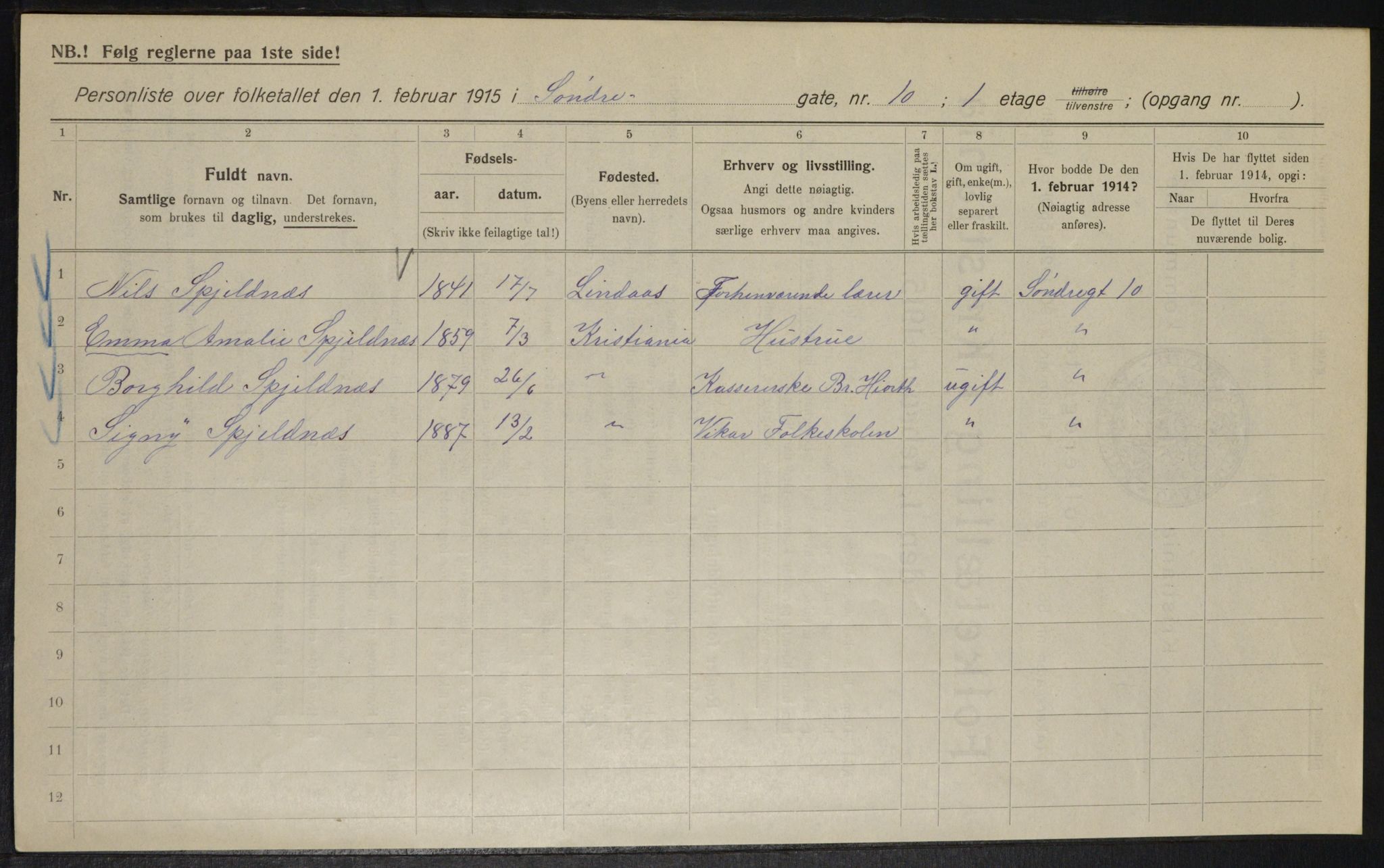 OBA, Municipal Census 1915 for Kristiania, 1915, p. 106677