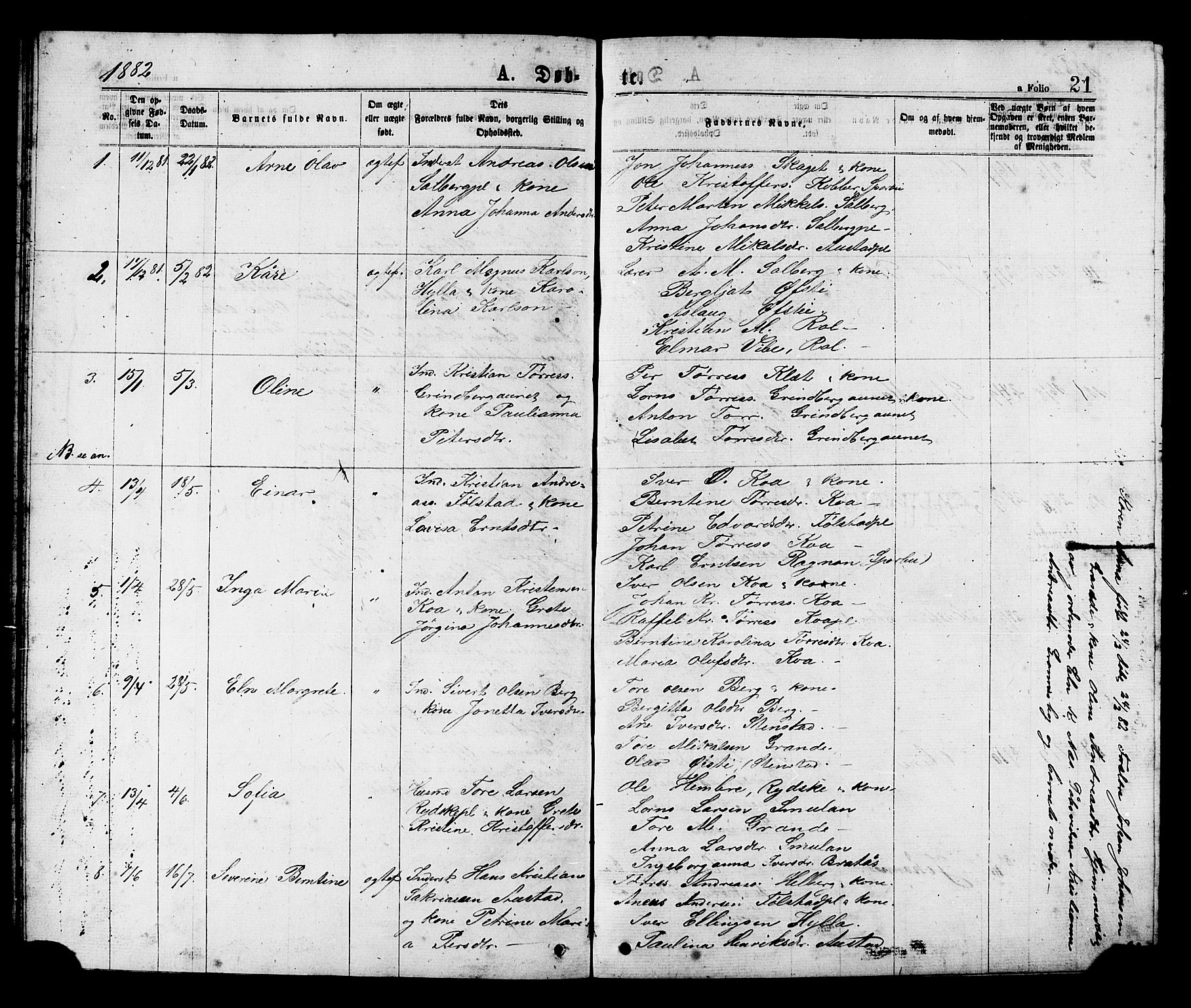 Ministerialprotokoller, klokkerbøker og fødselsregistre - Nord-Trøndelag, SAT/A-1458/731/L0311: Parish register (copy) no. 731C02, 1875-1911, p. 21