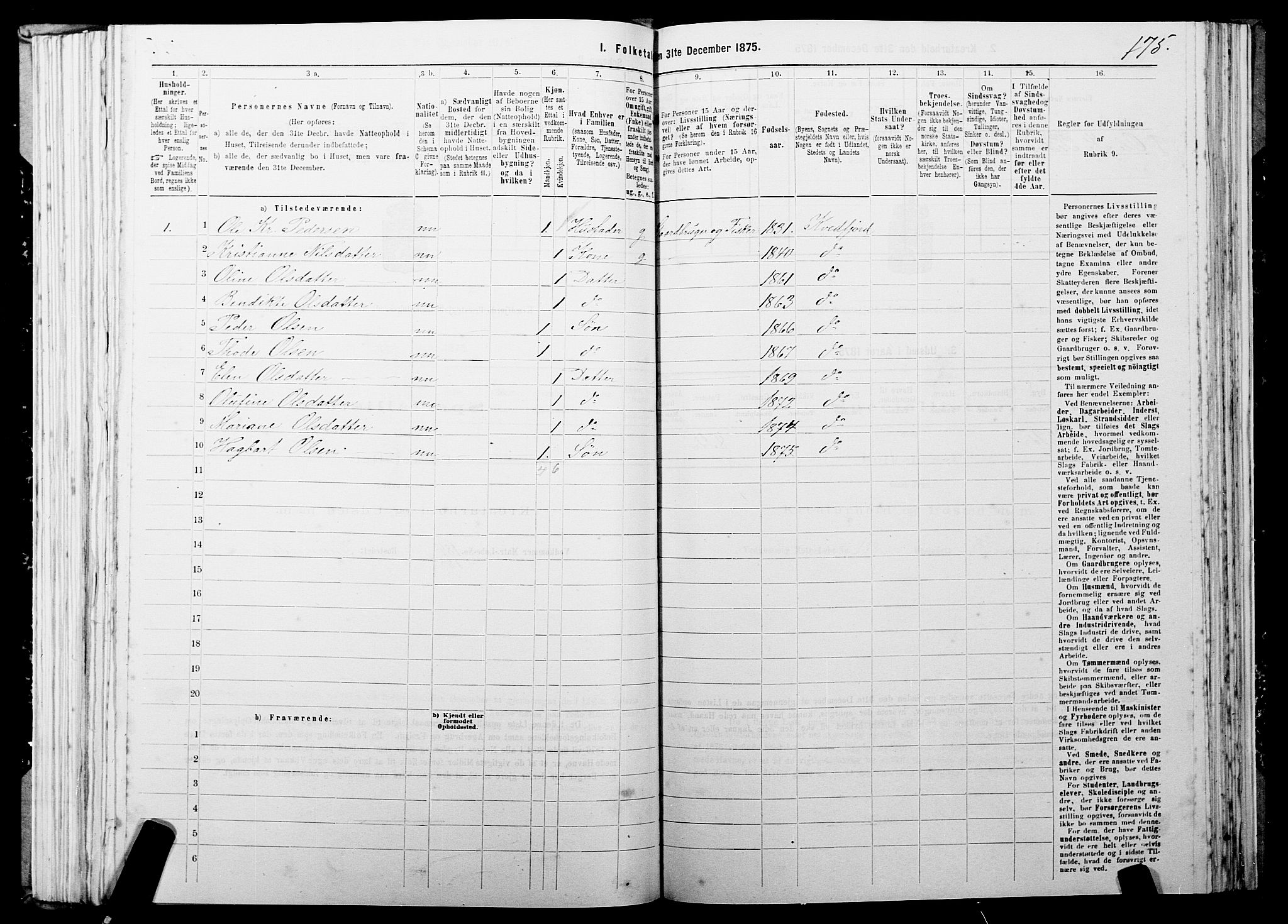 SATØ, 1875 census for 1911P Kvæfjord, 1875, p. 2175