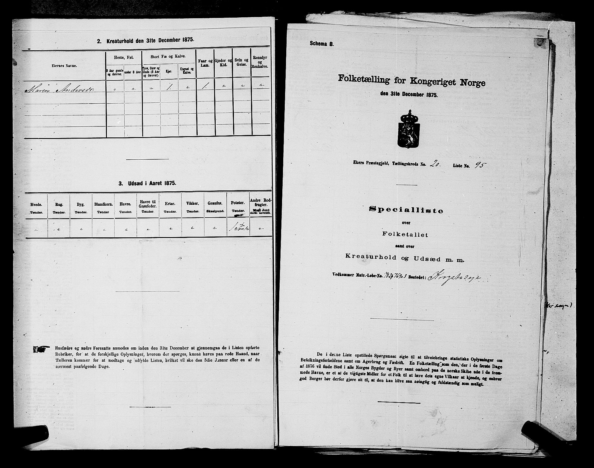 SAKO, 1875 census for 0624P Eiker, 1875, p. 3777