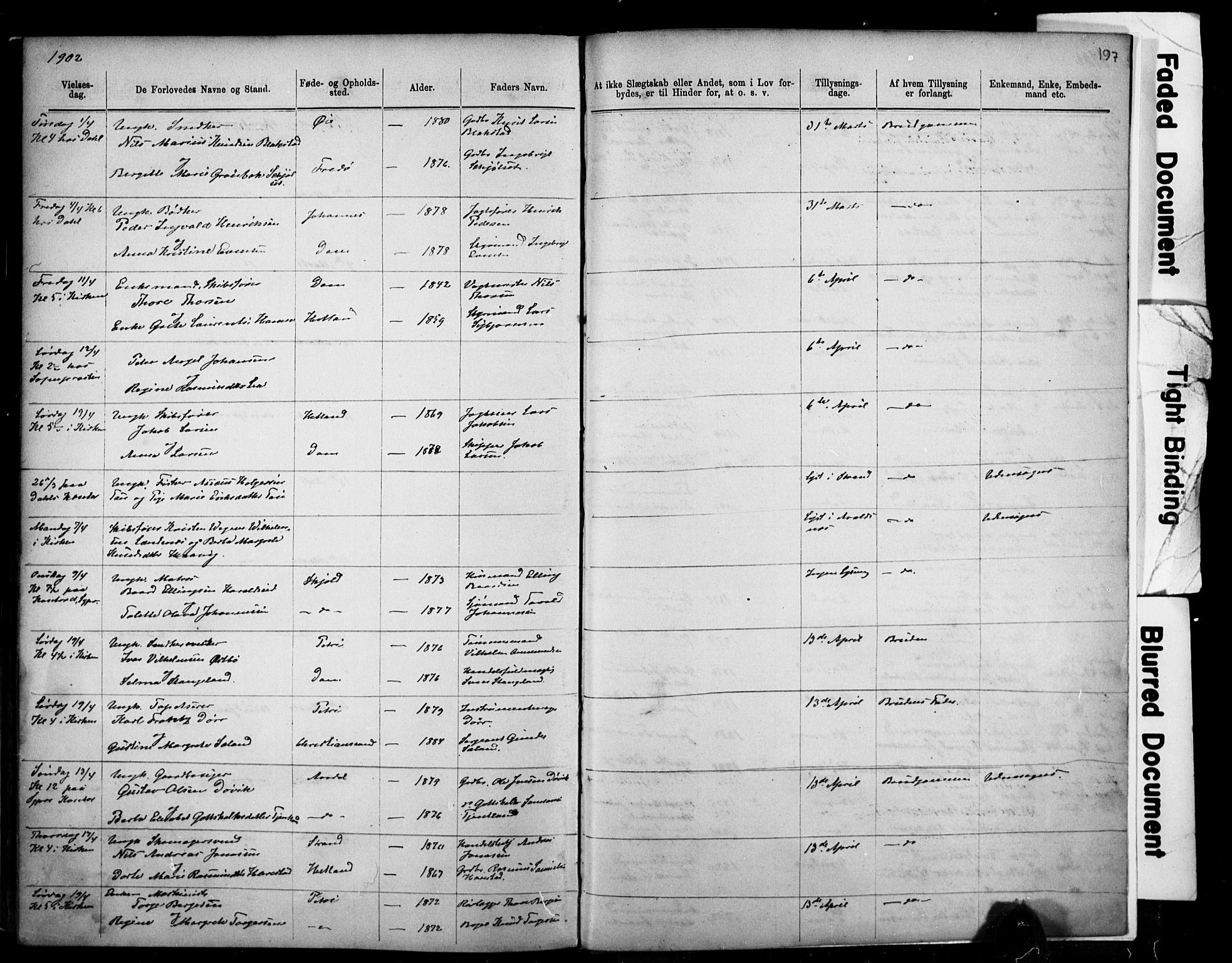 Domkirken sokneprestkontor, AV/SAST-A-101812/001/30/30BB/L0014: Parish register (copy) no. B 14, 1875-1902, p. 197