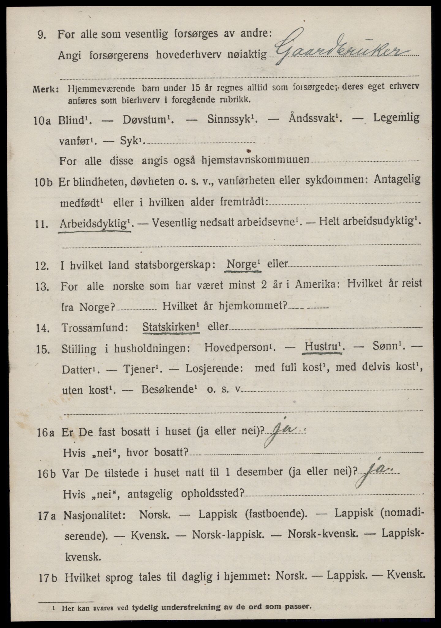 SAT, 1920 census for Fillan, 1920, p. 2977