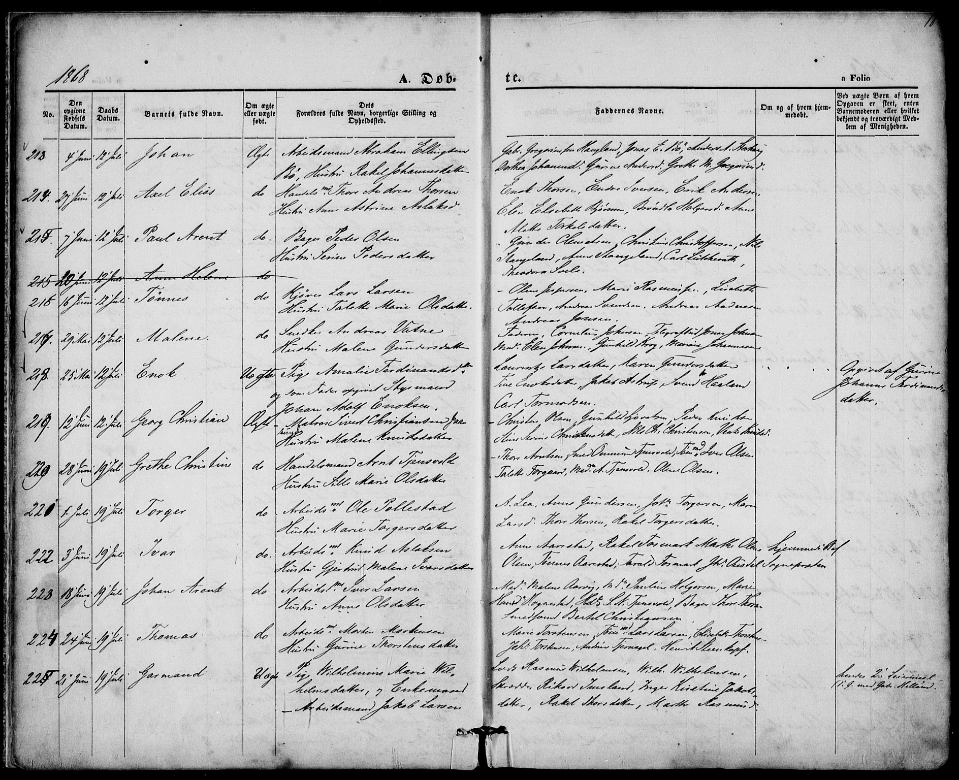 St. Petri sokneprestkontor, AV/SAST-A-101813/001/30/30BA/L0008: Parish register (official) no. A 8, 1868-1876, p. 10