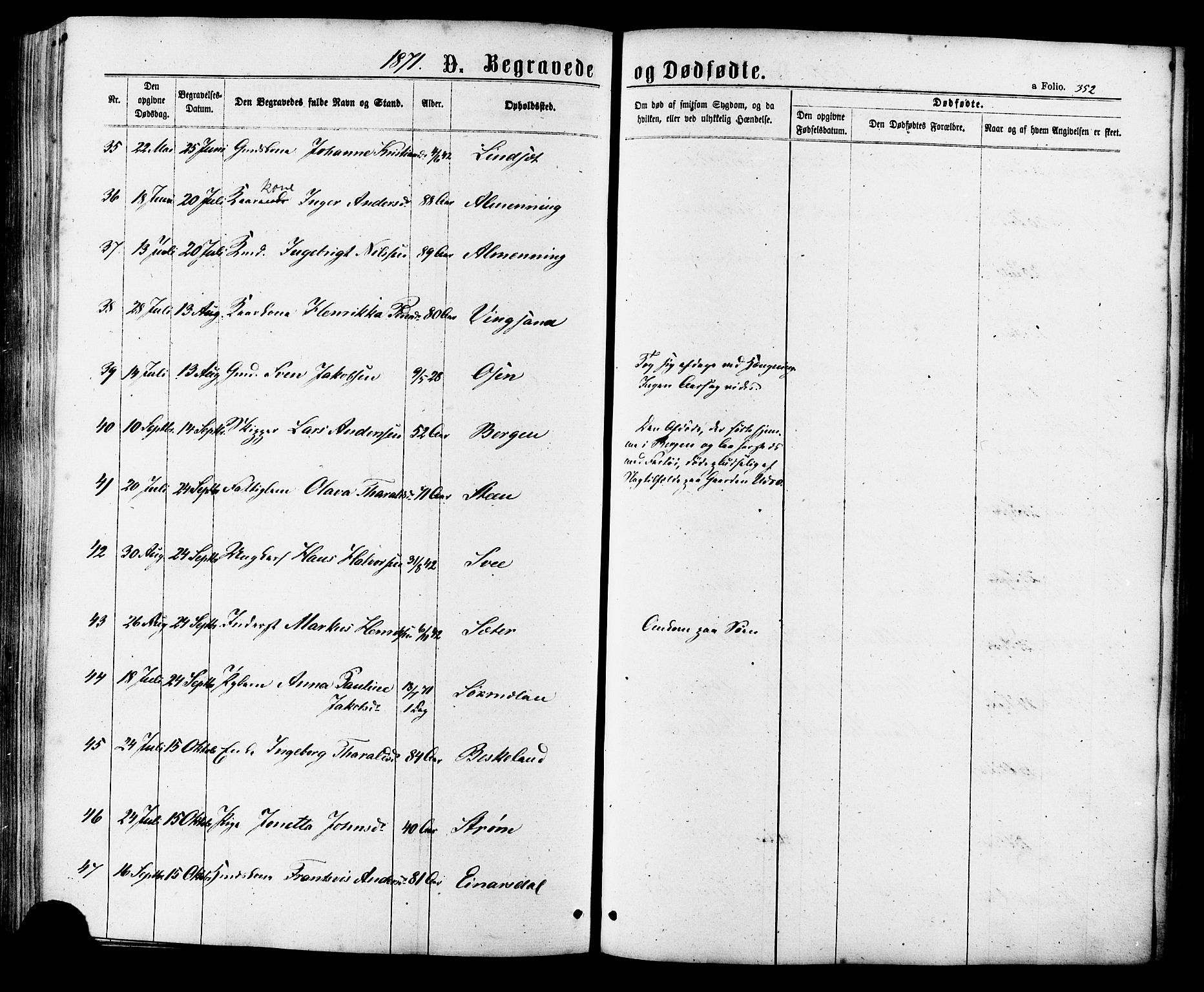 Ministerialprotokoller, klokkerbøker og fødselsregistre - Sør-Trøndelag, AV/SAT-A-1456/657/L0706: Parish register (official) no. 657A07, 1867-1878, p. 352