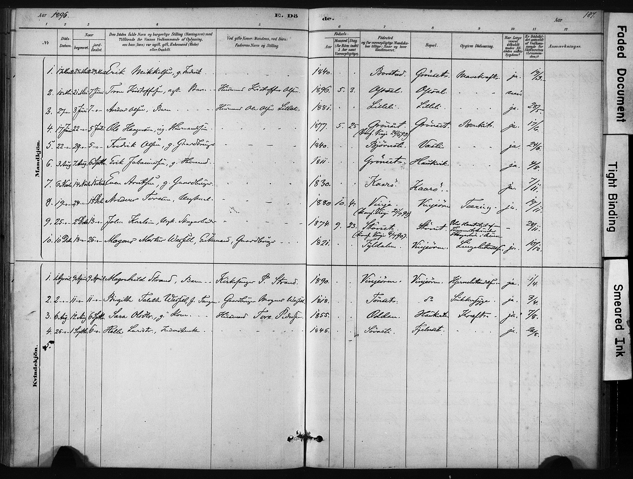 Ministerialprotokoller, klokkerbøker og fødselsregistre - Sør-Trøndelag, SAT/A-1456/631/L0512: Parish register (official) no. 631A01, 1879-1912, p. 187