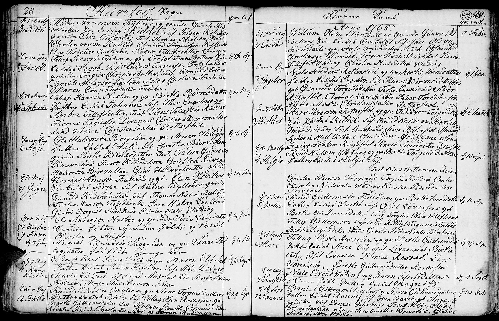Hommedal sokneprestkontor, SAK/1111-0023/F/Fa/Fab/L0002: Parish register (official) no. A 2 /3, 1740-1821, p. 433