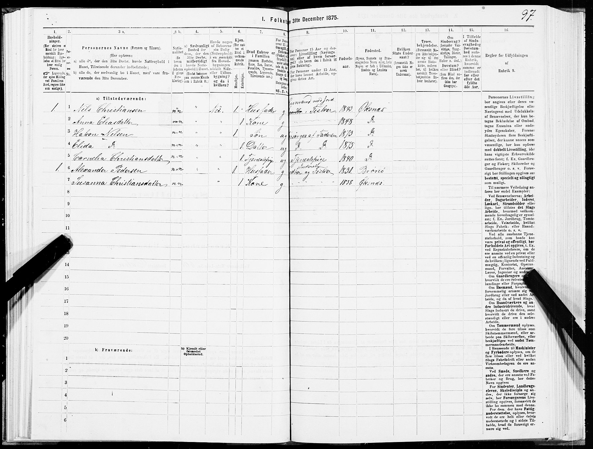 SAT, 1875 census for 1868P Øksnes, 1875, p. 1097