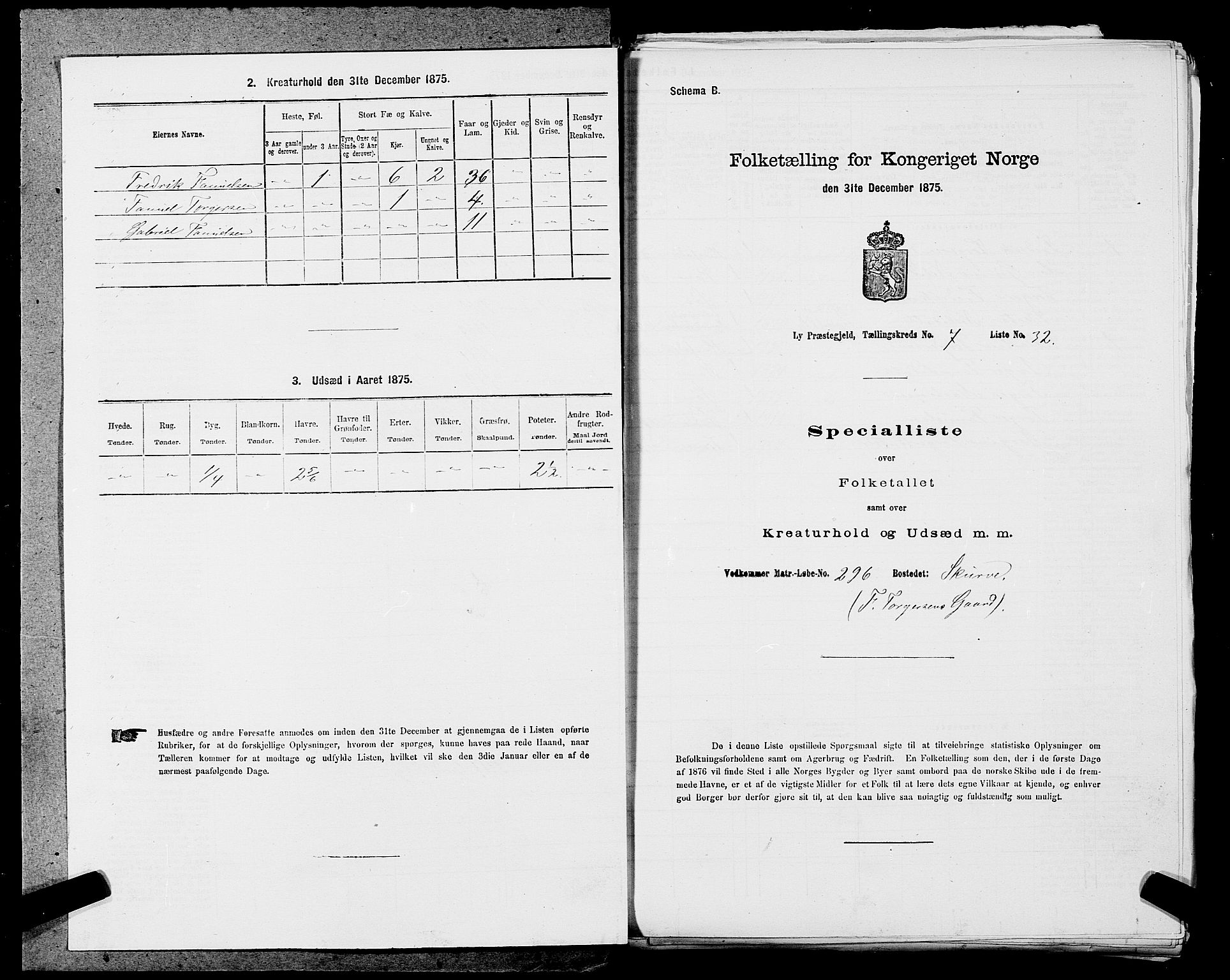 SAST, 1875 census for 1121P Lye, 1875, p. 871