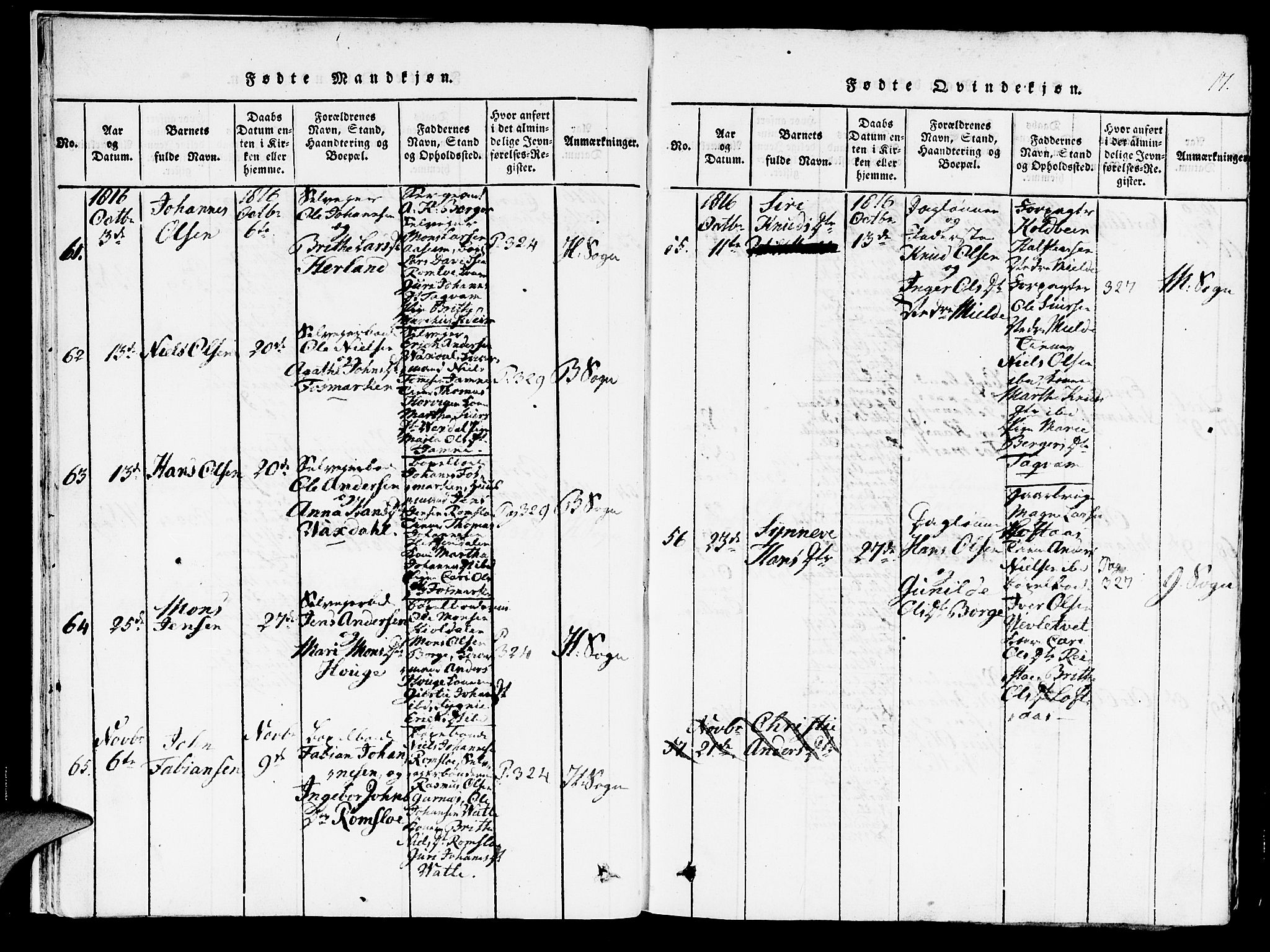 Haus sokneprestembete, AV/SAB-A-75601/H/Haa: Parish register (official) no. A 12, 1816-1821, p. 17