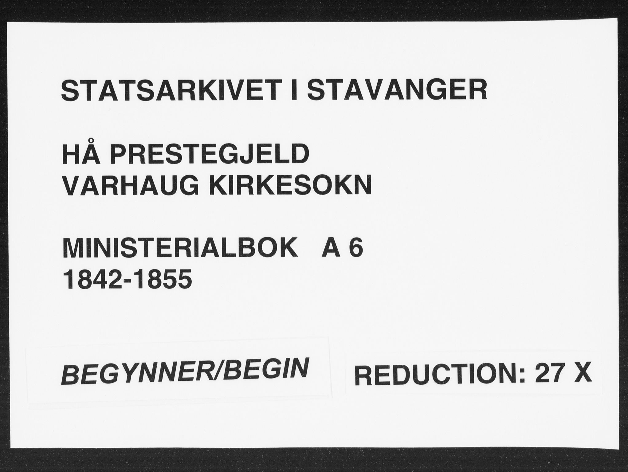 Hå sokneprestkontor, SAST/A-101801/001/30BA/L0007: Parish register (official) no. A 6, 1842-1855