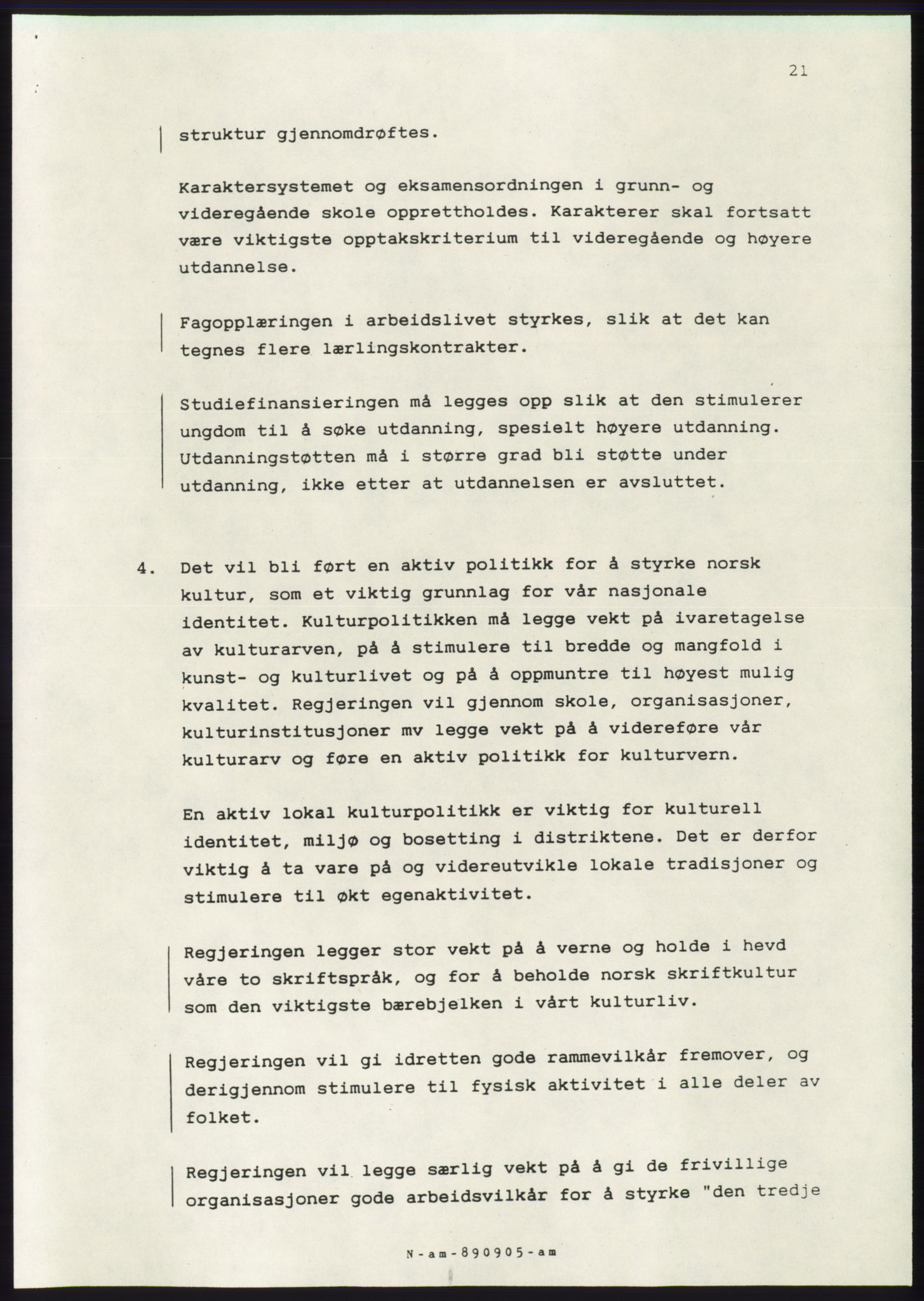 Forhandlingsmøtene 1989 mellom Høyre, KrF og Senterpartiet om dannelse av regjering, AV/RA-PA-0697/A/L0001: Forhandlingsprotokoll med vedlegg, 1989, p. 514