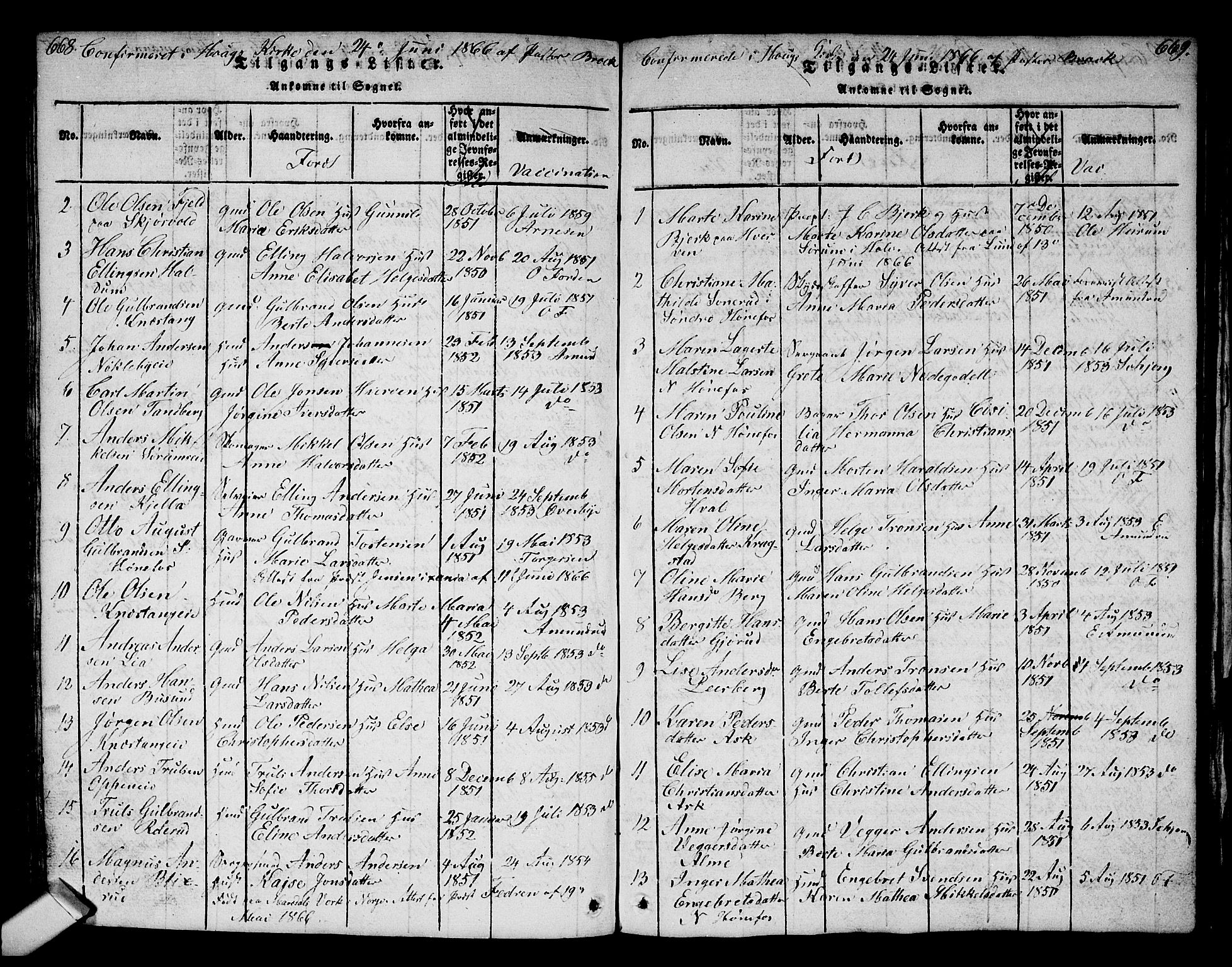 Norderhov kirkebøker, AV/SAKO-A-237/G/Ga/L0002: Parish register (copy) no. I 2, 1814-1867, p. 668-669