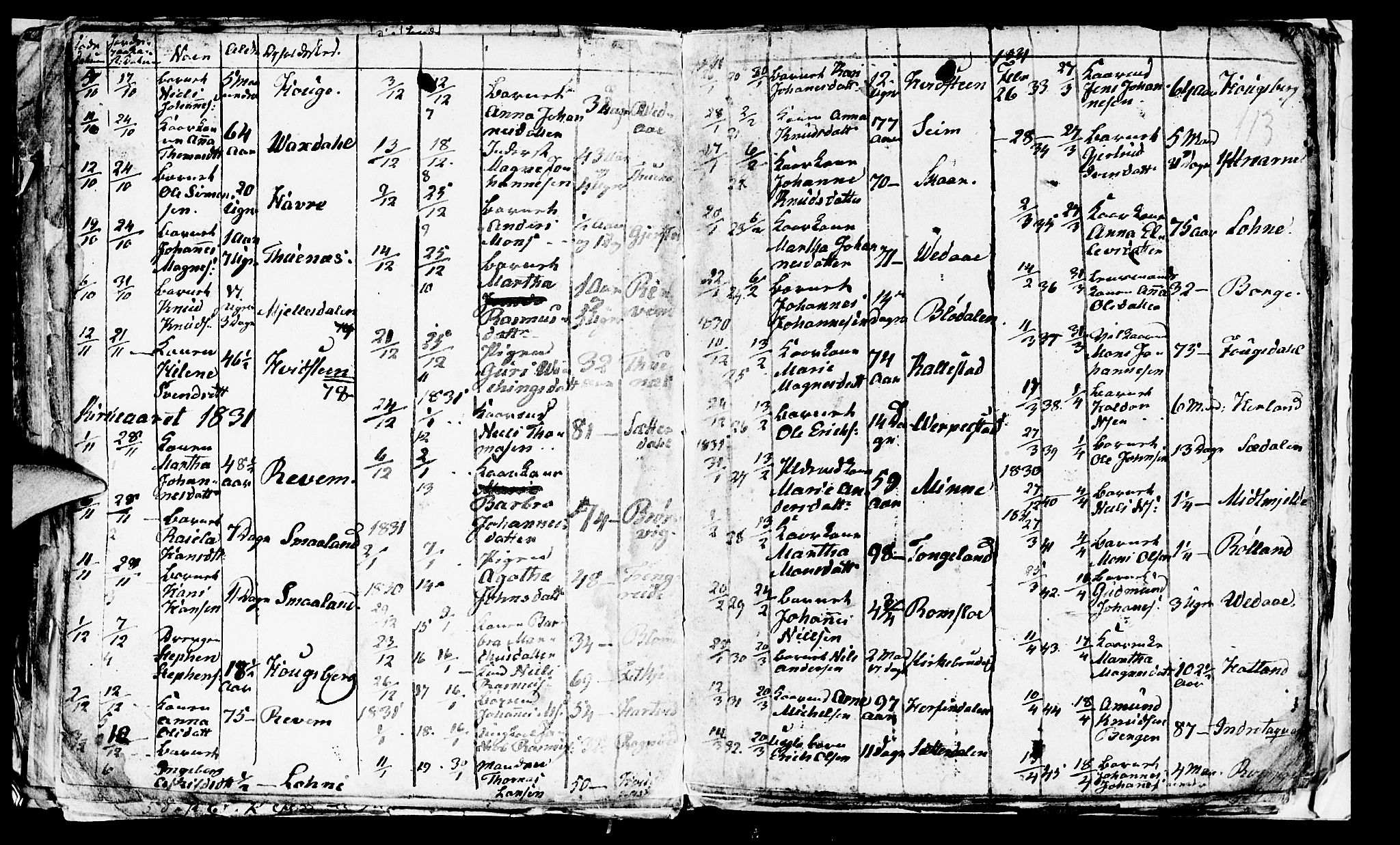 Haus sokneprestembete, SAB/A-75601/H/Hab: Parish register (copy) no. A 1, 1830-1855, p. 113