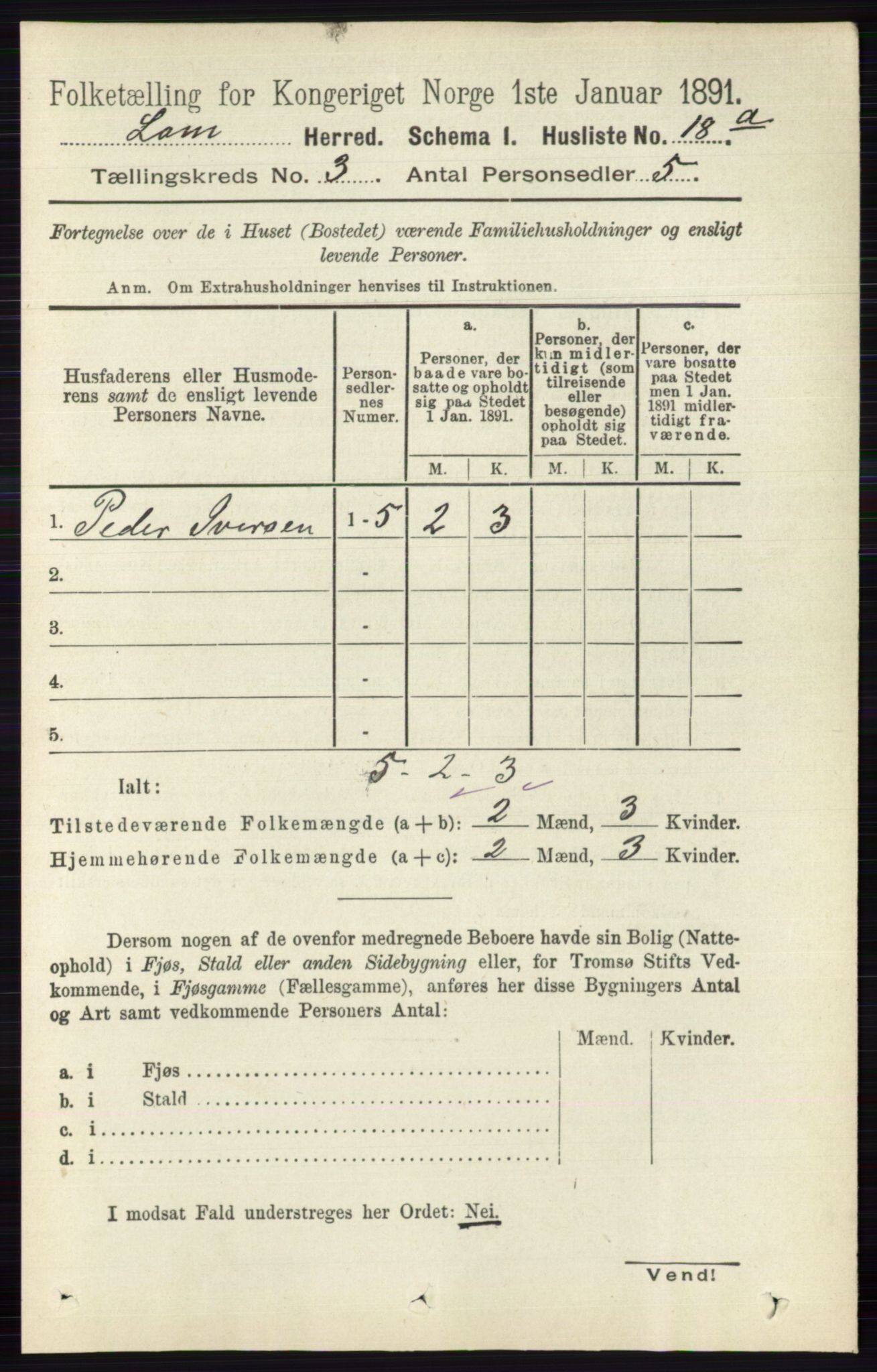 RA, 1891 census for 0514 Lom, 1891, p. 1241