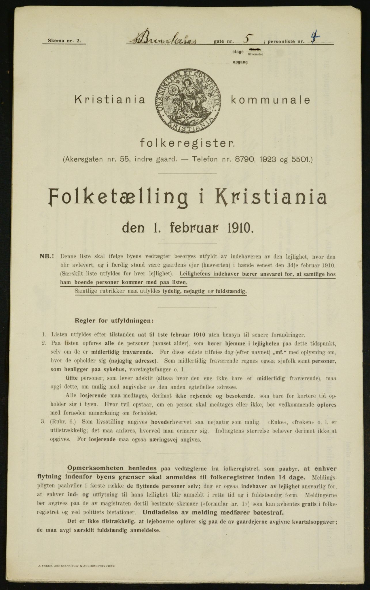 OBA, Municipal Census 1910 for Kristiania, 1910, p. 8462