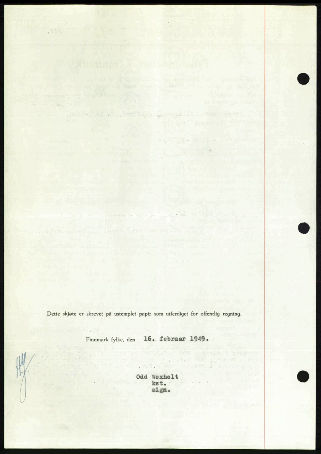 Alta fogderi/sorenskriveri, SATØ/SATØ-5/1/K/Kd/L0037pantebok: Mortgage book no. 39-40, 1948-1949, Diary no: : 265/1949