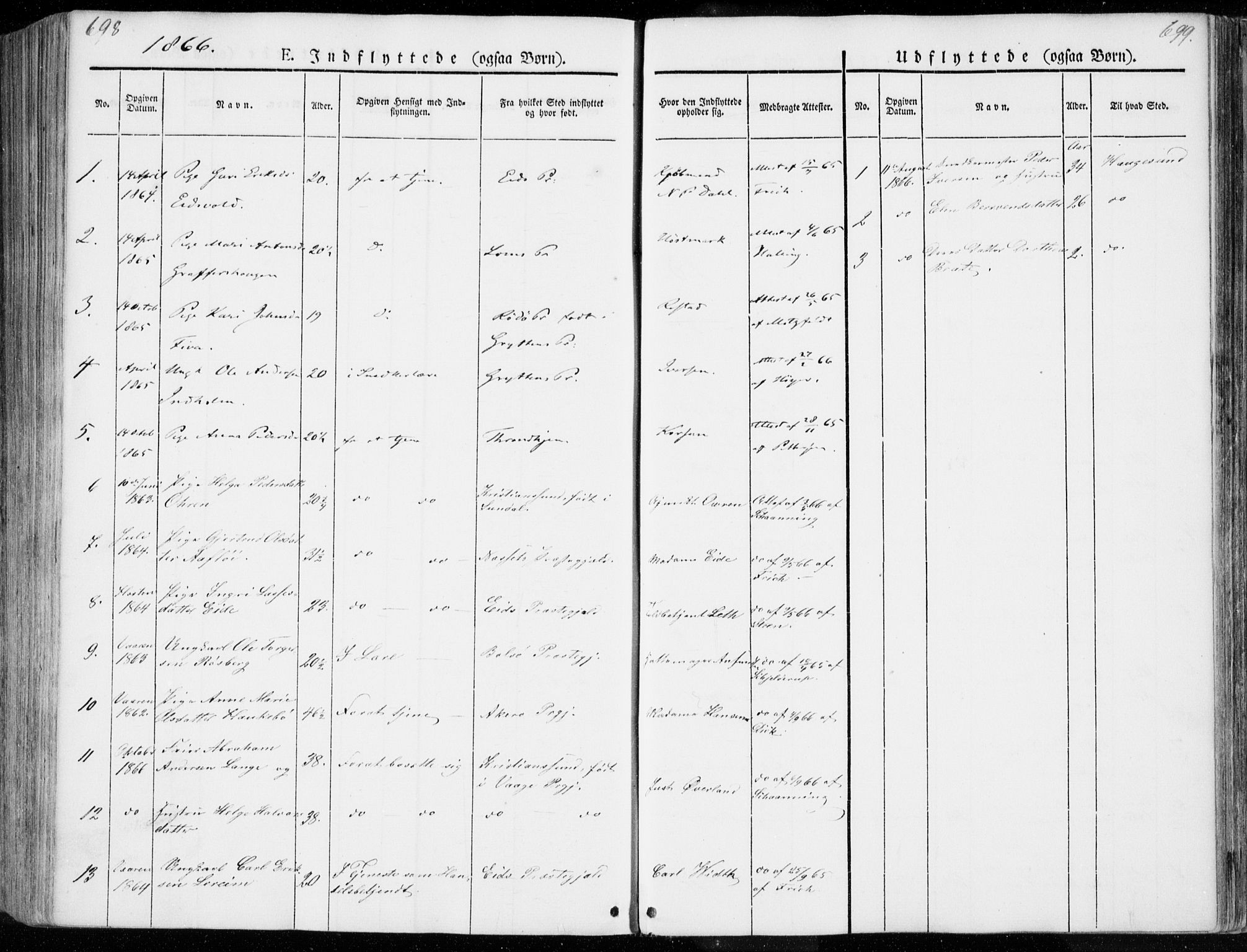Ministerialprotokoller, klokkerbøker og fødselsregistre - Møre og Romsdal, SAT/A-1454/558/L0689: Parish register (official) no. 558A03, 1843-1872, p. 698-699