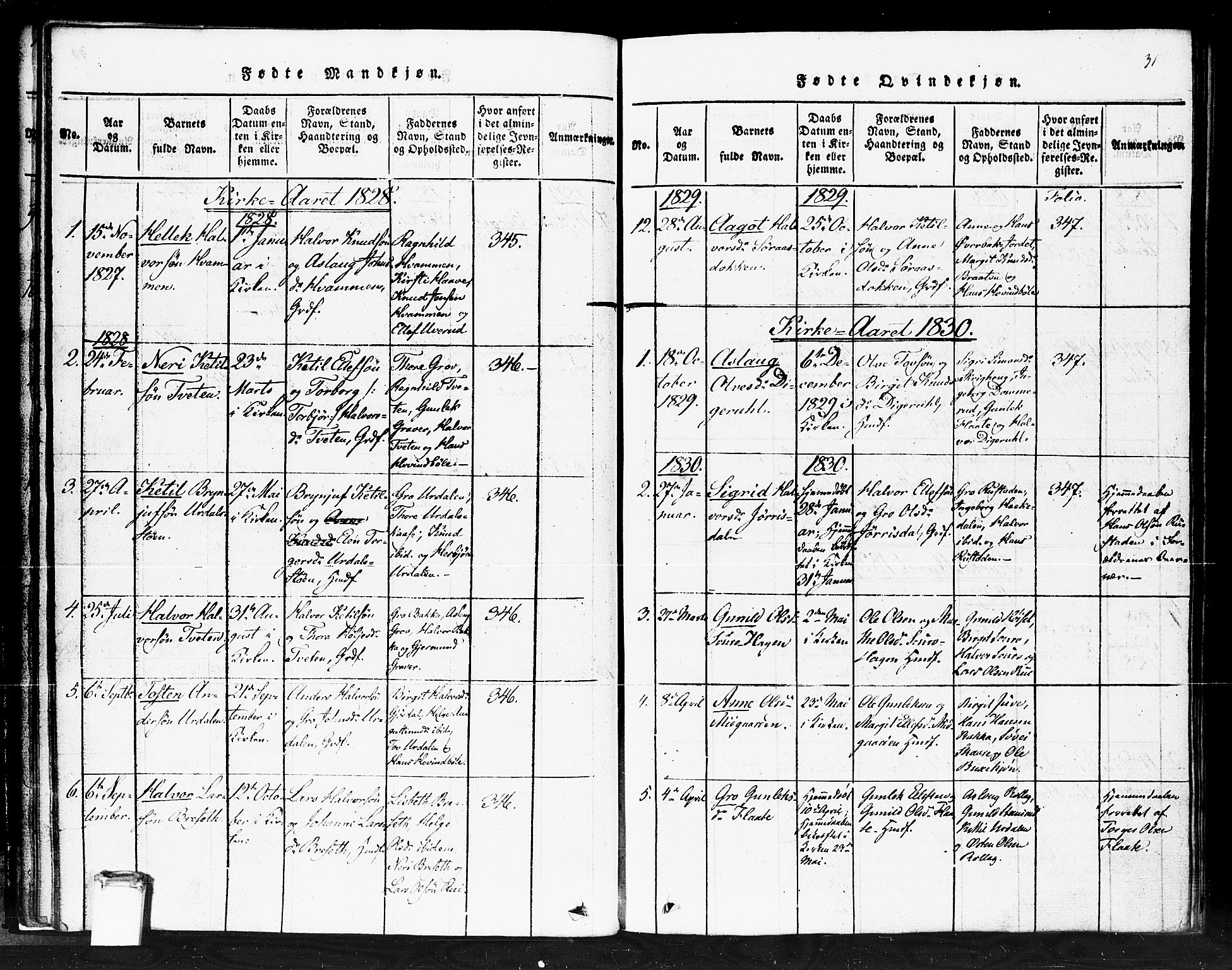 Gransherad kirkebøker, SAKO/A-267/F/Fb/L0002: Parish register (official) no. II 2, 1815-1843, p. 31