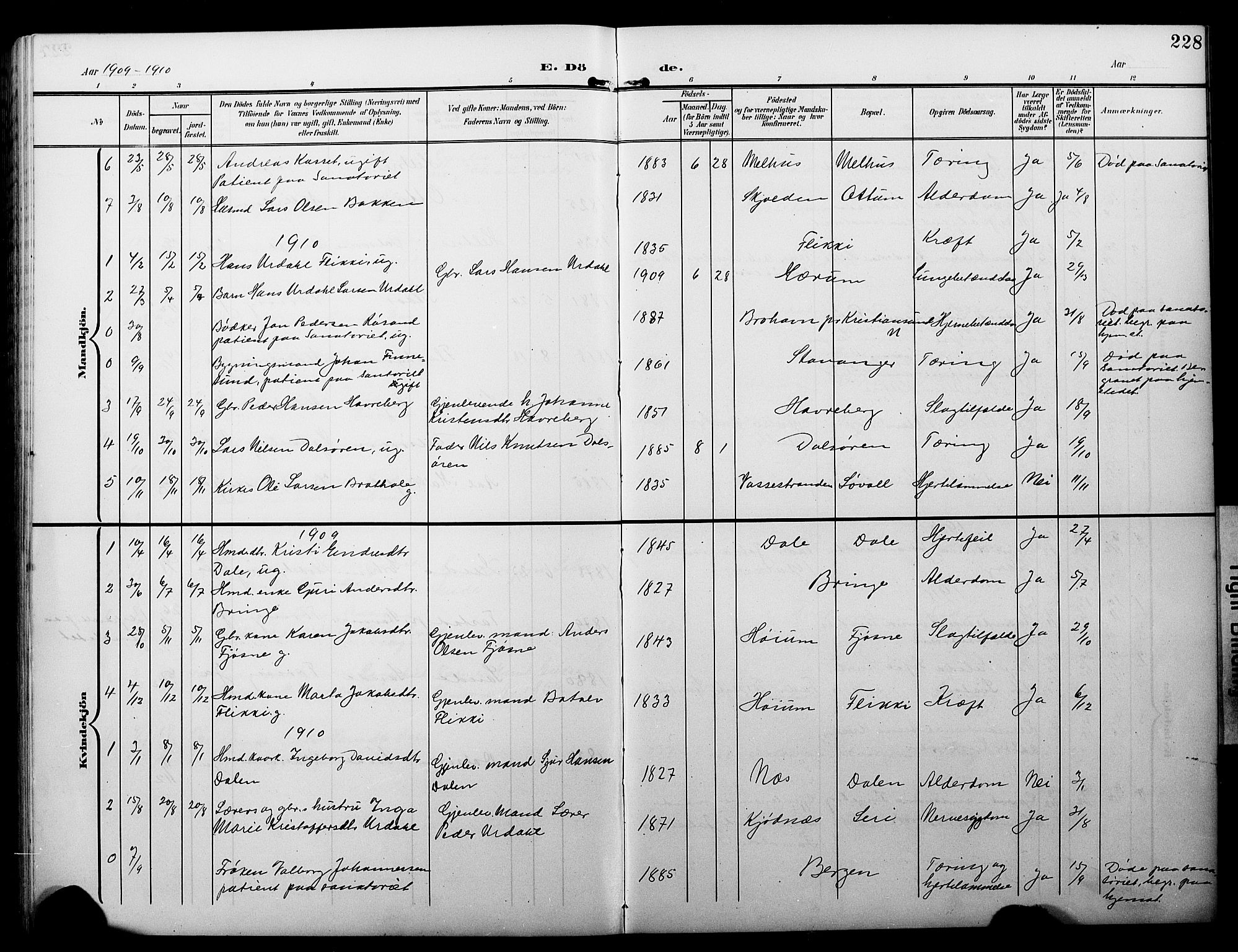 Luster sokneprestembete, AV/SAB-A-81101/H/Hab/Haba/L0001: Parish register (copy) no. A 1, 1903-1930, p. 228