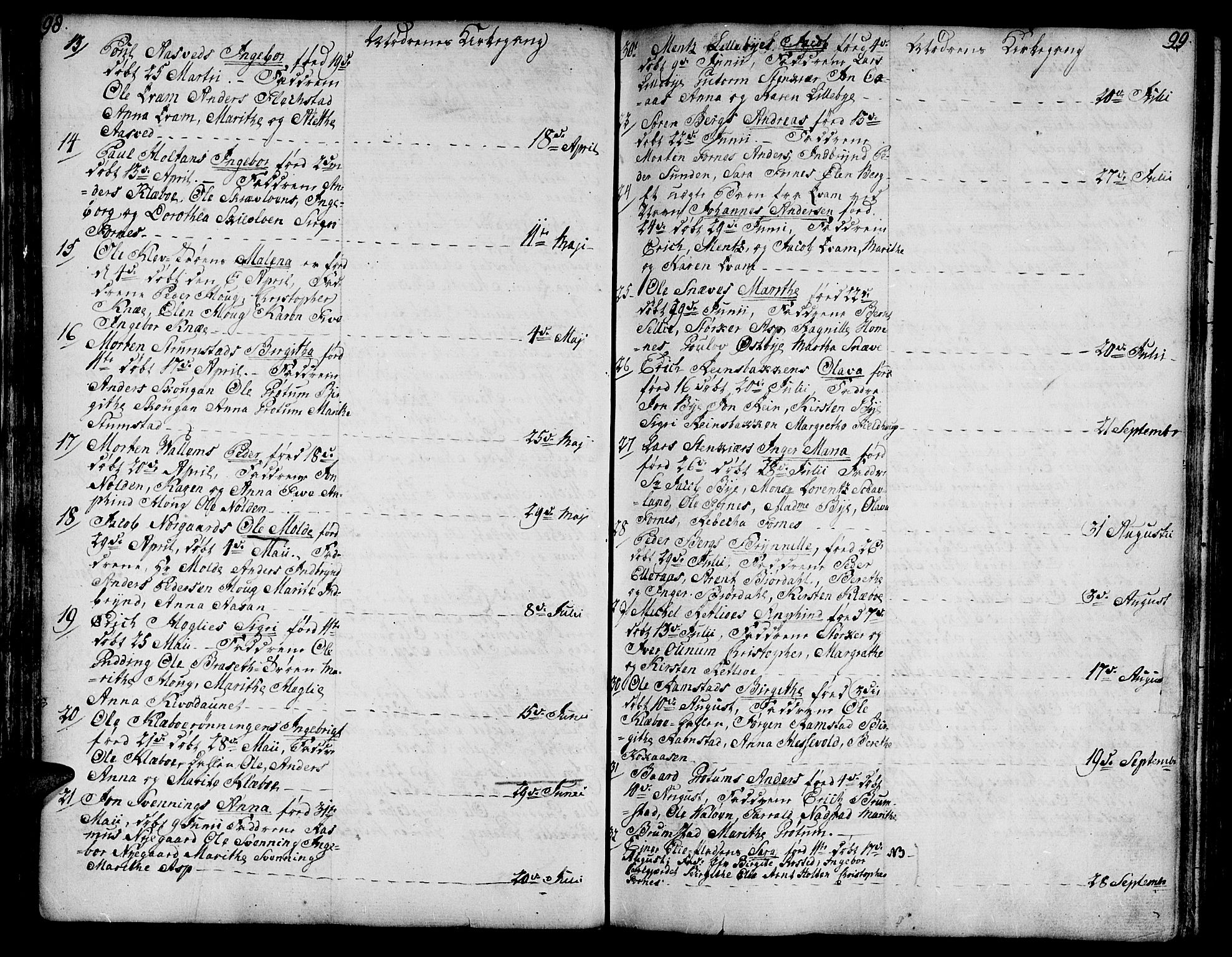 Ministerialprotokoller, klokkerbøker og fødselsregistre - Nord-Trøndelag, SAT/A-1458/746/L0440: Parish register (official) no. 746A02, 1760-1815, p. 98-99