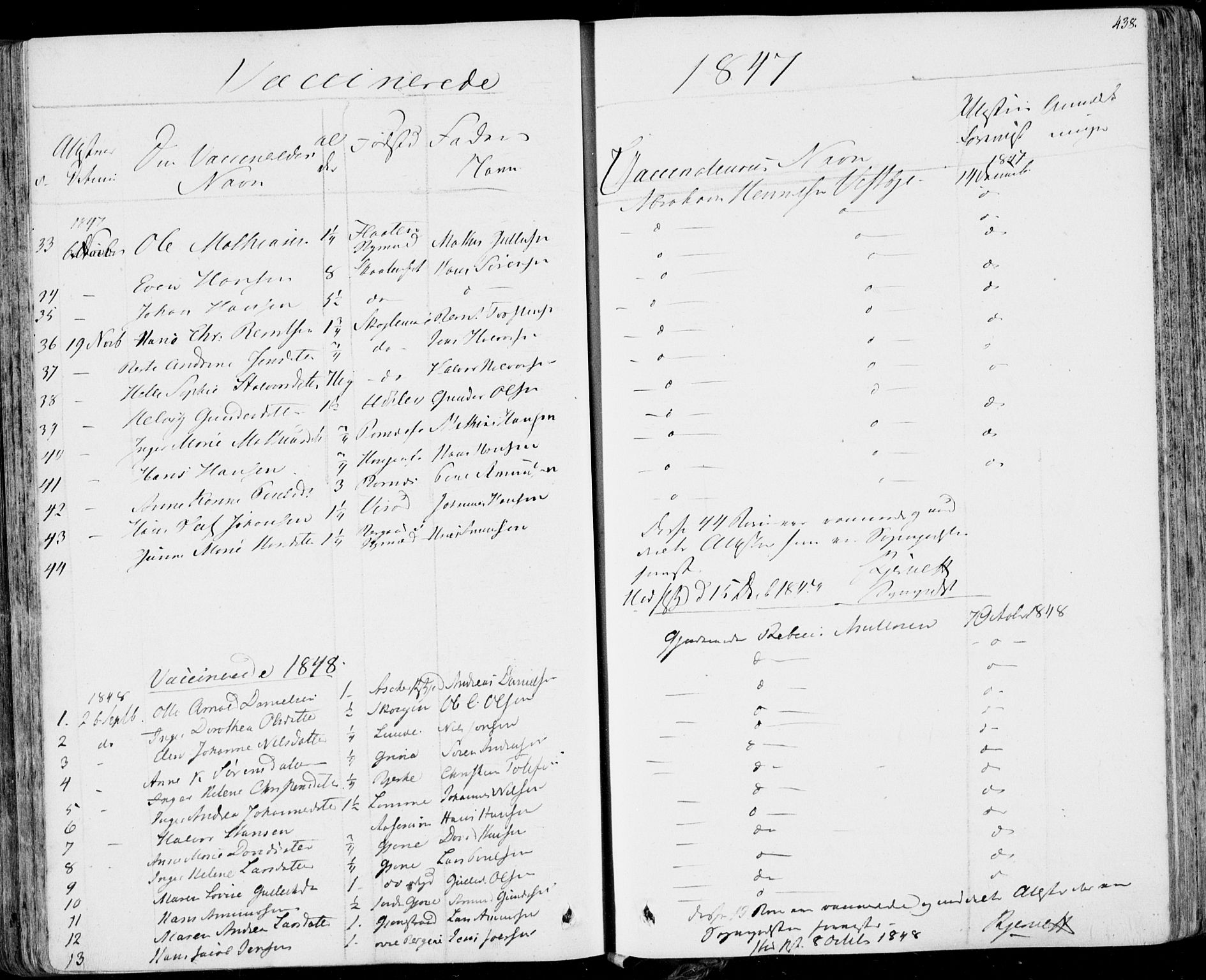 Hedrum kirkebøker, AV/SAKO-A-344/F/Fa/L0005: Parish register (official) no. I 5, 1835-1848, p. 438