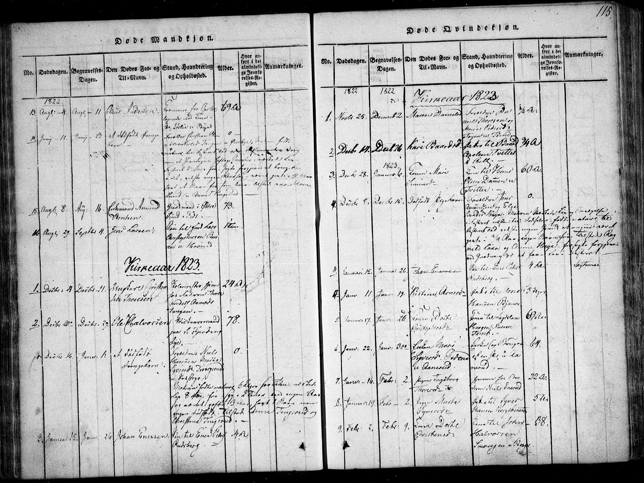 Fet prestekontor Kirkebøker, AV/SAO-A-10370a/F/Fa/L0008: Parish register (official) no. I 8, 1815-1842, p. 115