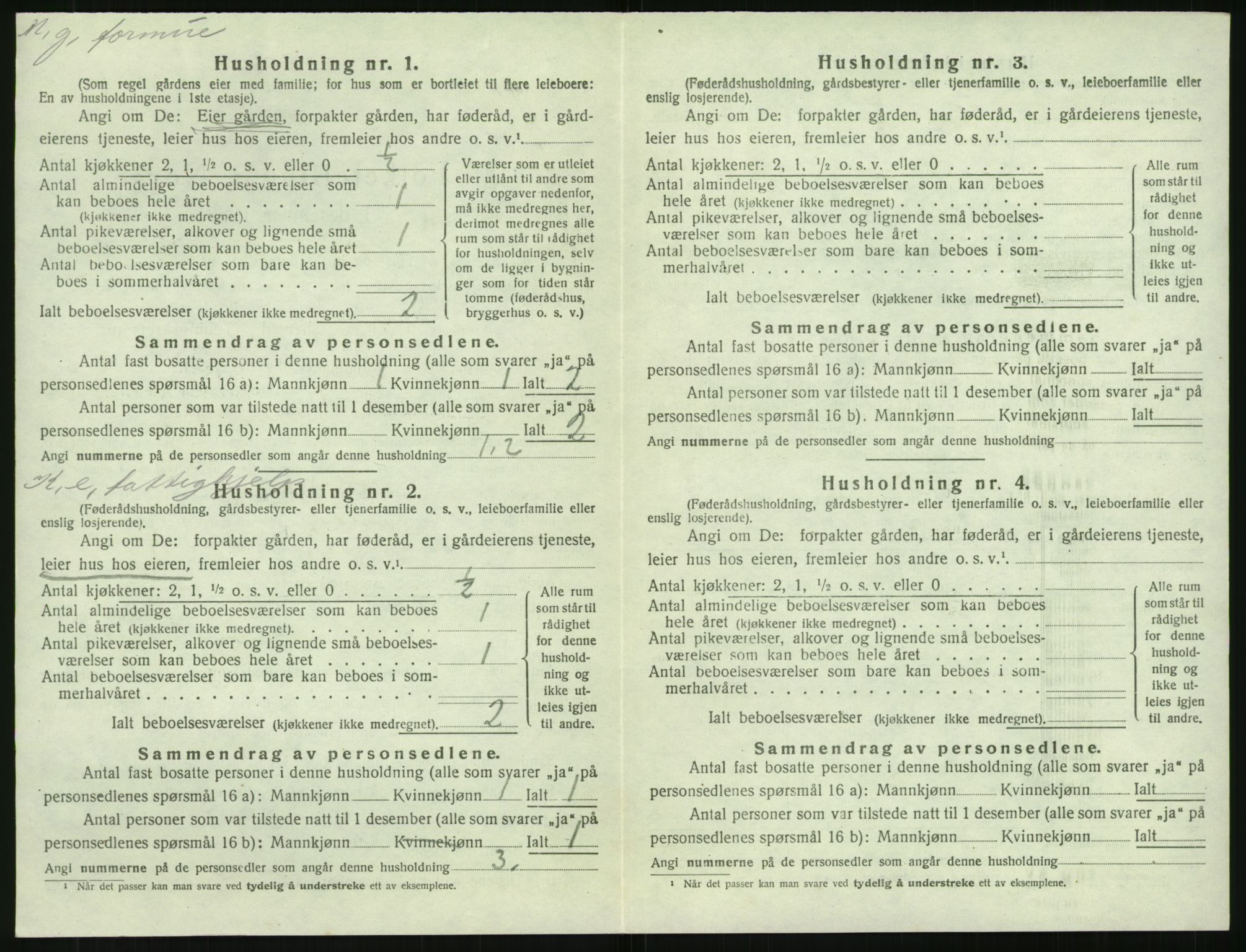 SAK, 1920 census for Øyestad, 1920, p. 1705