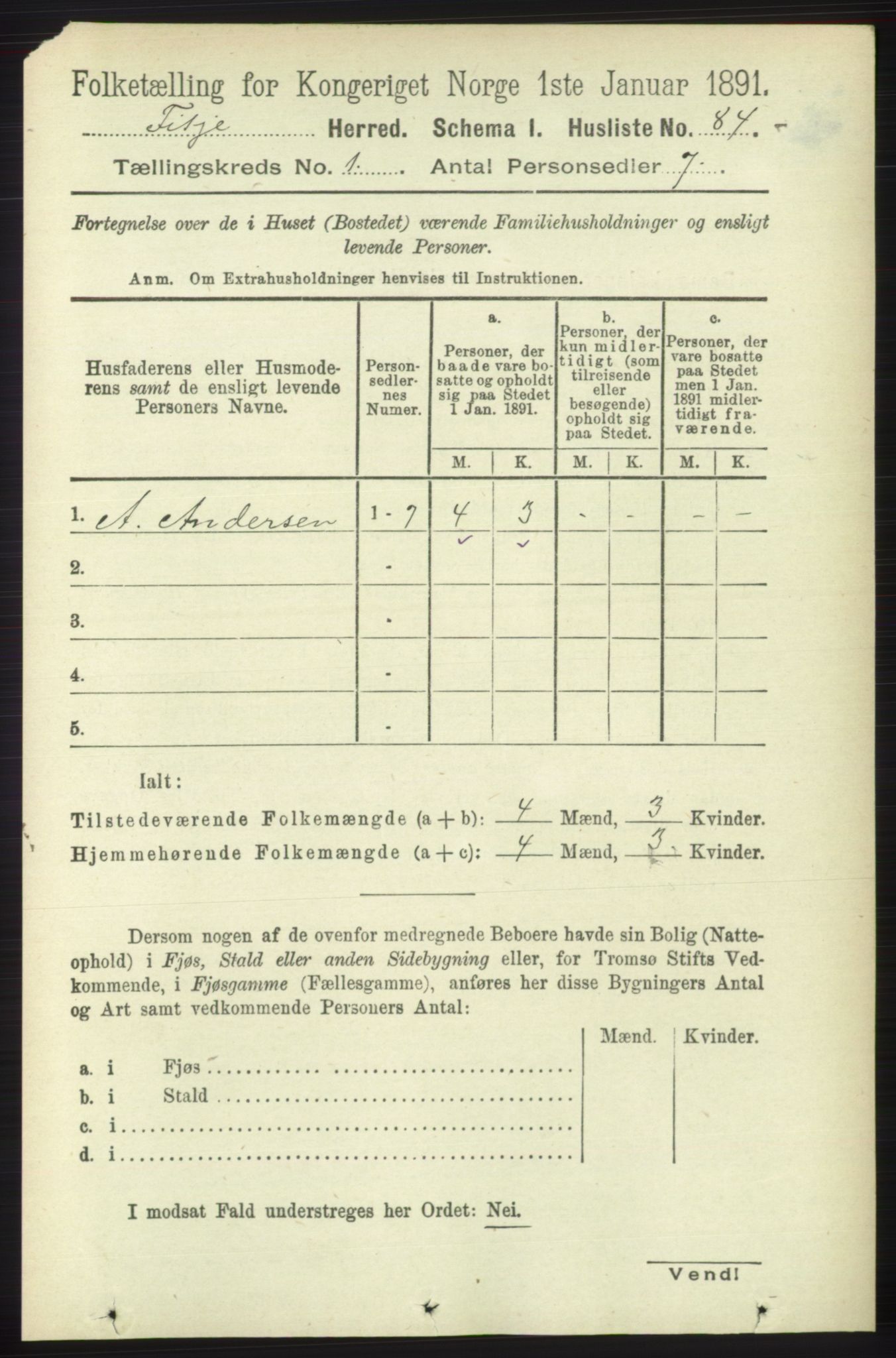 RA, 1891 census for 1222 Fitjar, 1891, p. 103