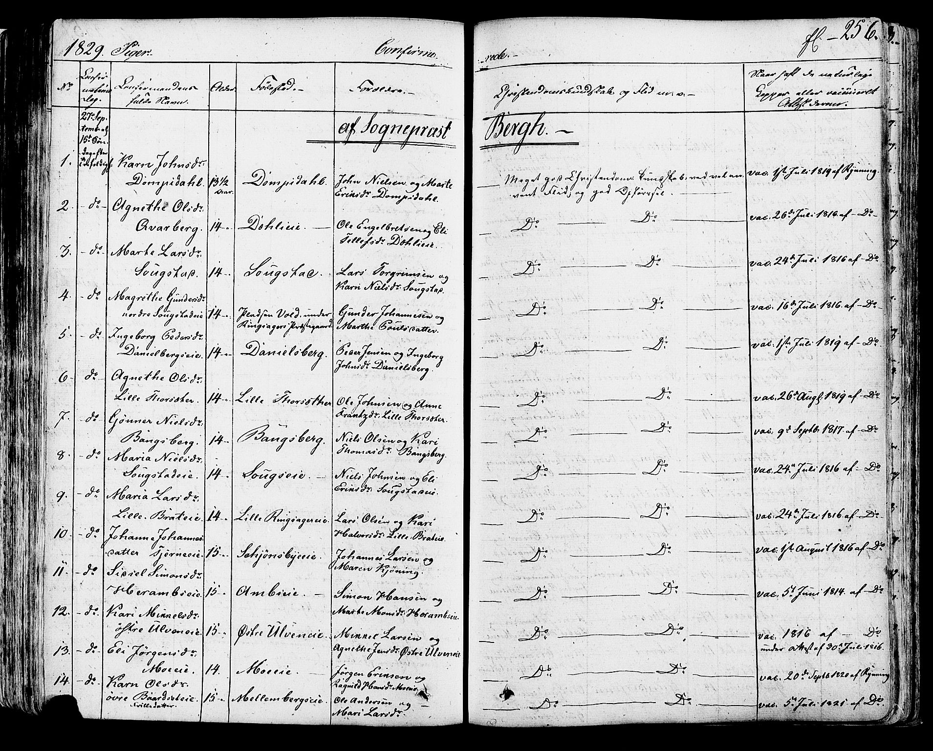 Ringsaker prestekontor, AV/SAH-PREST-014/K/Ka/L0007: Parish register (official) no. 7A, 1826-1837, p. 256