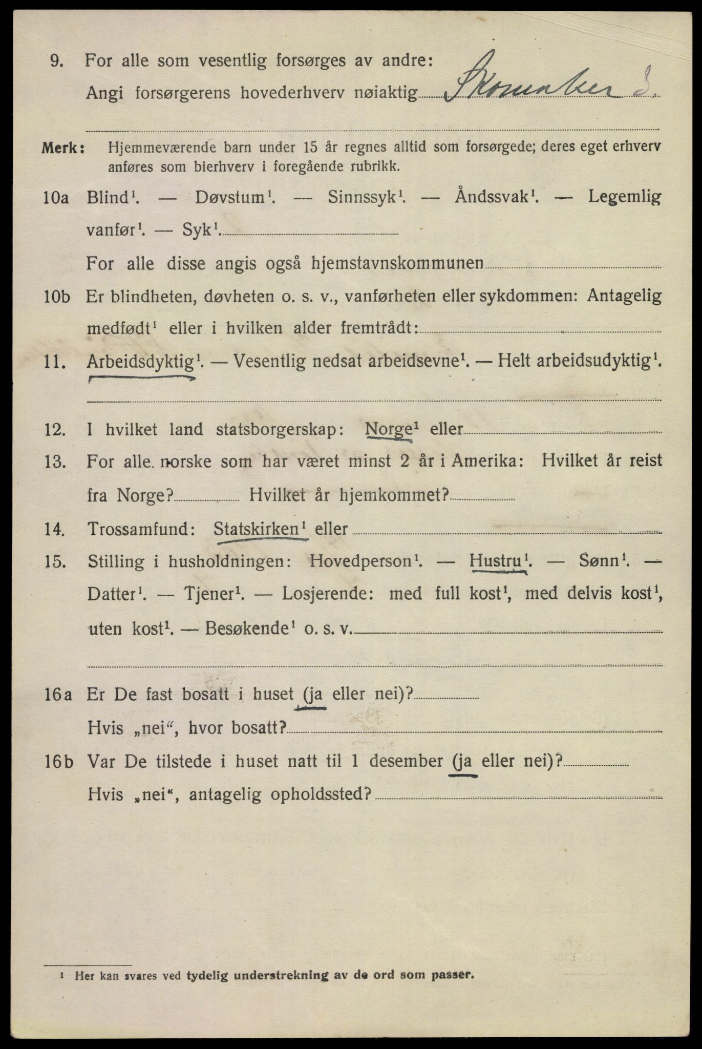 SAKO, 1920 census for Kragerø, 1920, p. 5840