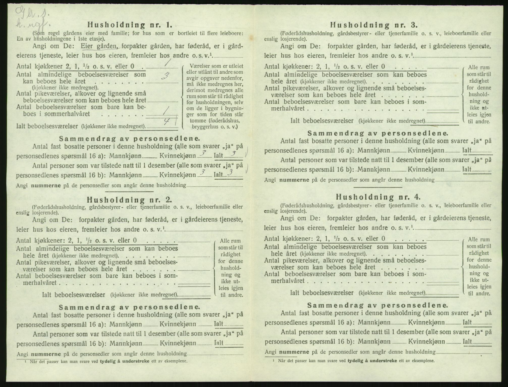 SAK, 1920 census for Grindheim, 1920, p. 44