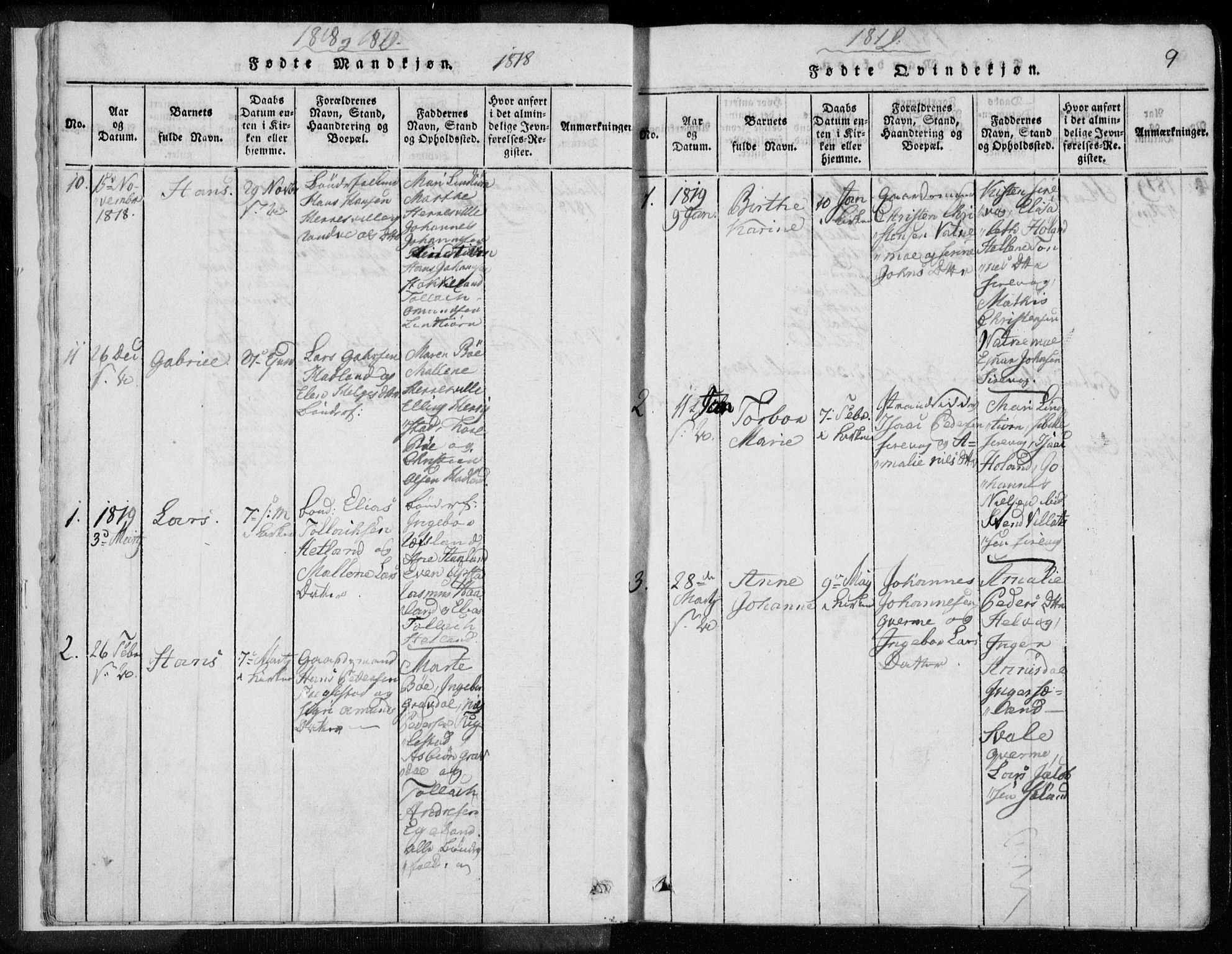 Eigersund sokneprestkontor, AV/SAST-A-101807/S08/L0008: Parish register (official) no. A 8, 1816-1847, p. 9