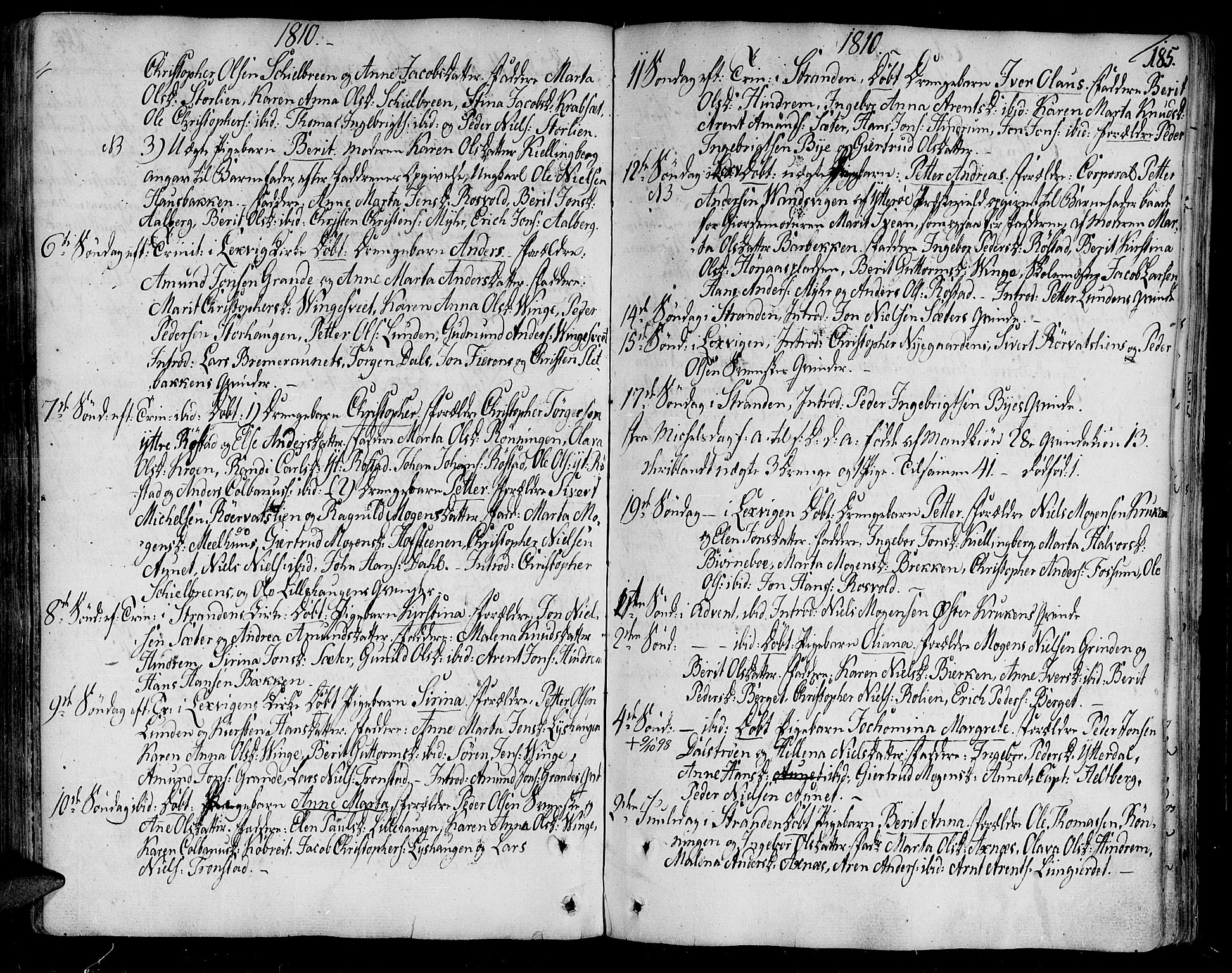 Ministerialprotokoller, klokkerbøker og fødselsregistre - Nord-Trøndelag, SAT/A-1458/701/L0004: Parish register (official) no. 701A04, 1783-1816, p. 185