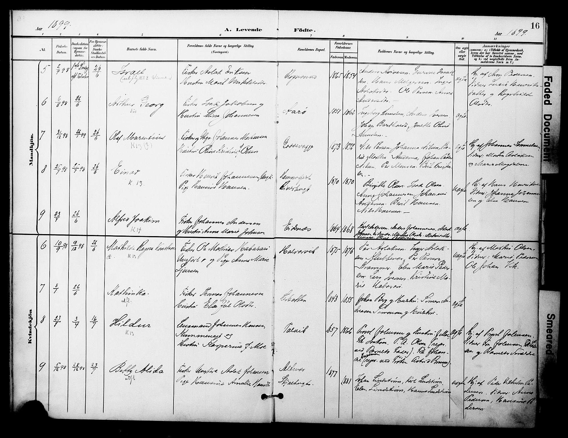 Talvik sokneprestkontor, AV/SATØ-S-1337/H/Ha/L0014kirke: Parish register (official) no. 14, 1897-1905, p. 16