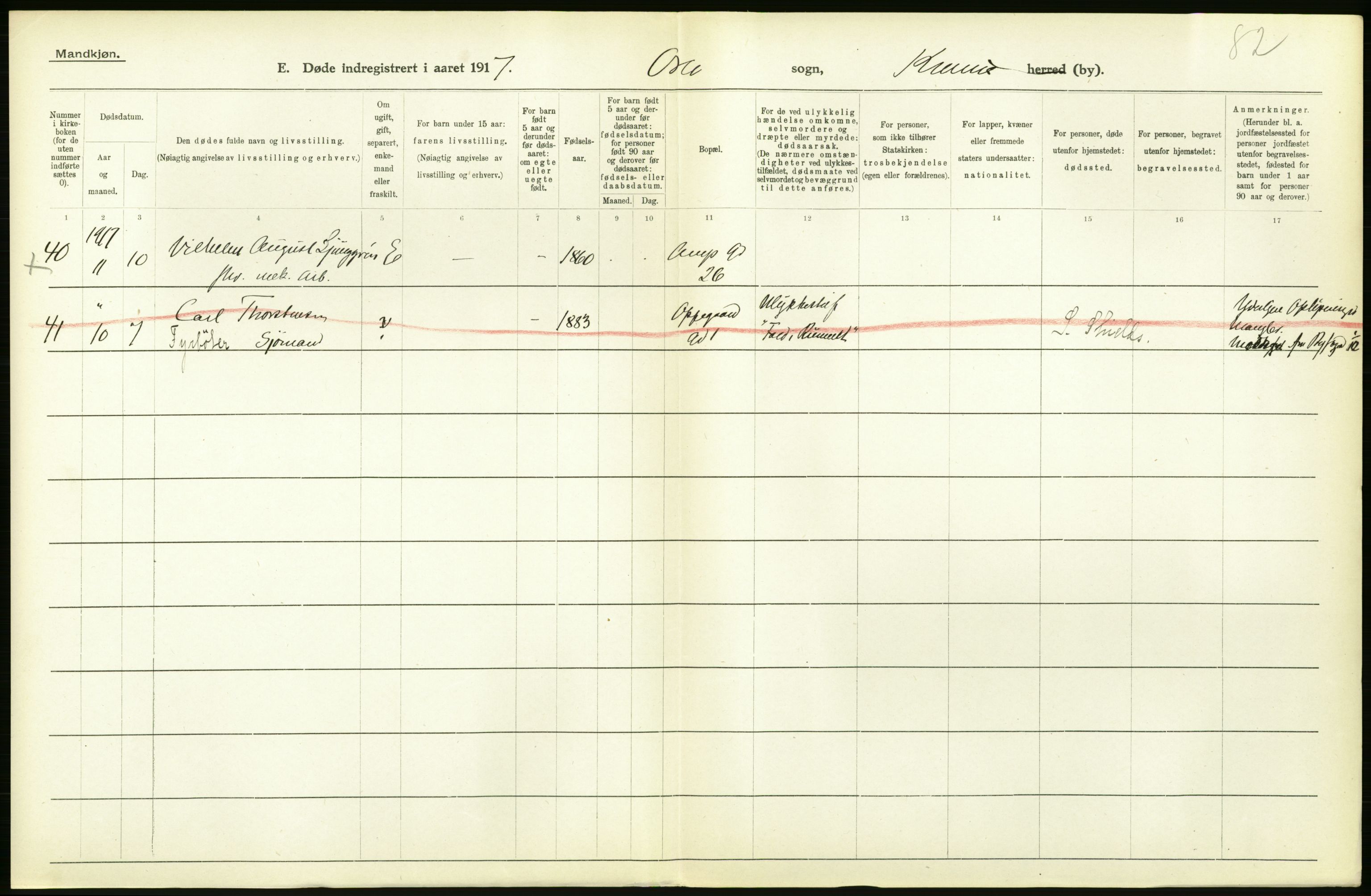 Statistisk sentralbyrå, Sosiodemografiske emner, Befolkning, RA/S-2228/D/Df/Dfb/Dfbg/L0011: Kristiania: Døde, dødfødte., 1917, p. 148