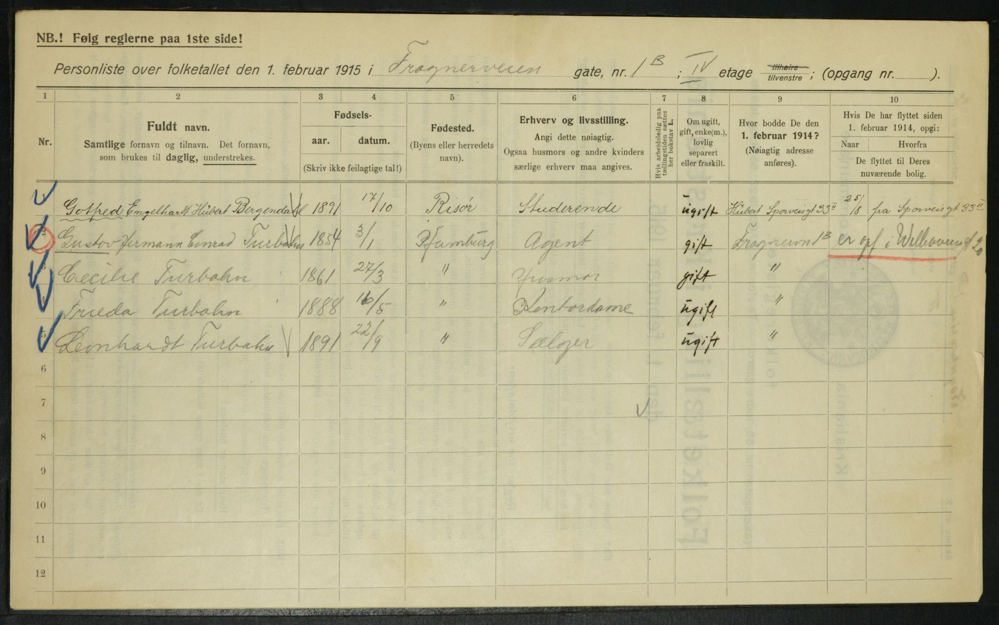 OBA, Municipal Census 1915 for Kristiania, 1915, p. 26801