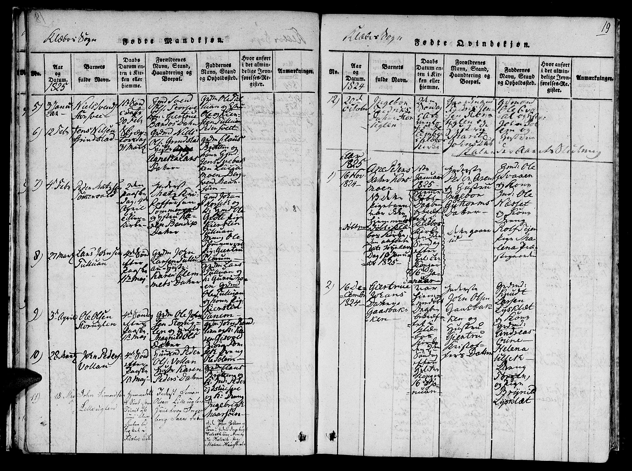 Ministerialprotokoller, klokkerbøker og fødselsregistre - Sør-Trøndelag, SAT/A-1456/618/L0439: Parish register (official) no. 618A04 /1, 1816-1843, p. 19