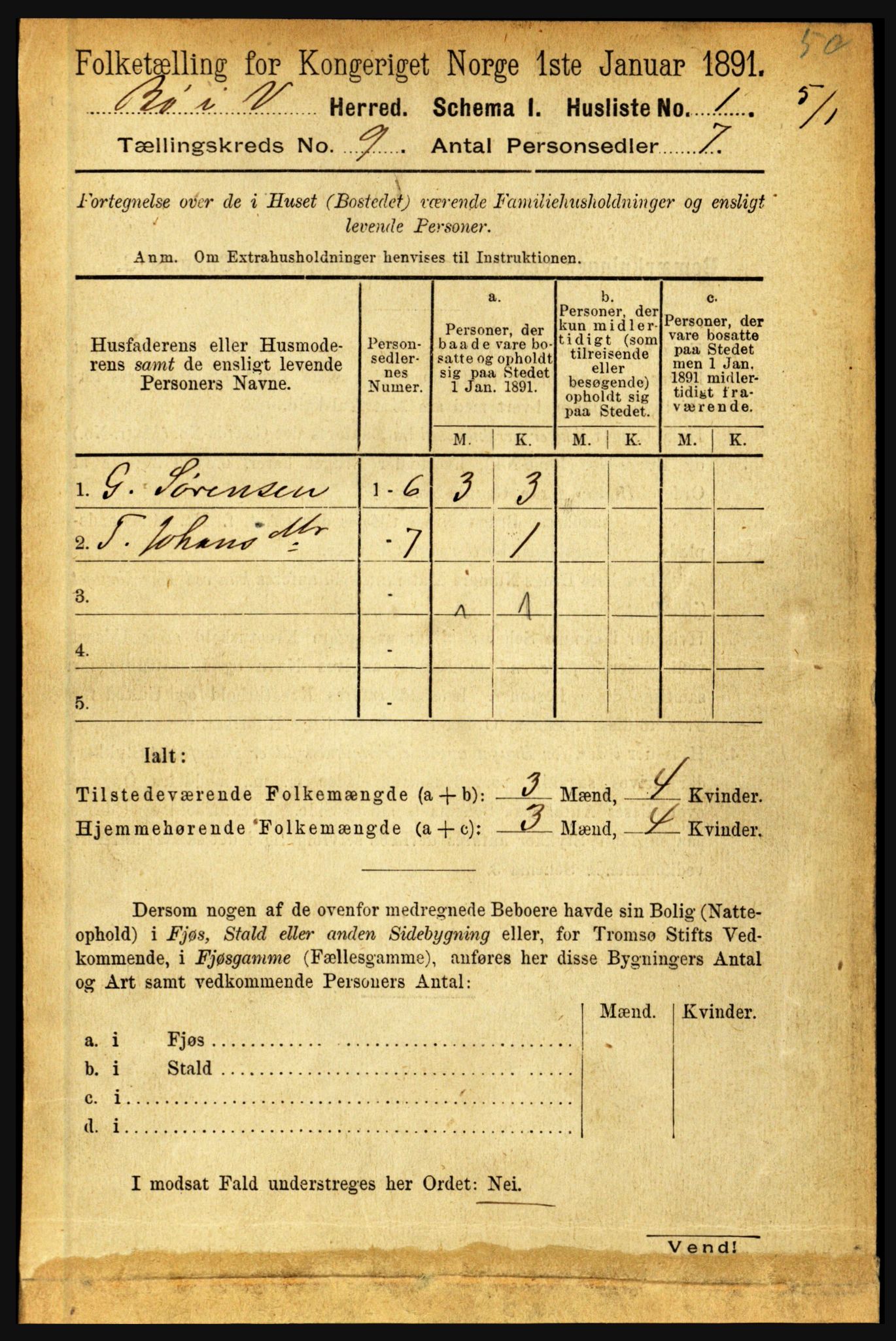 RA, 1891 census for 1867 Bø, 1891, p. 3218