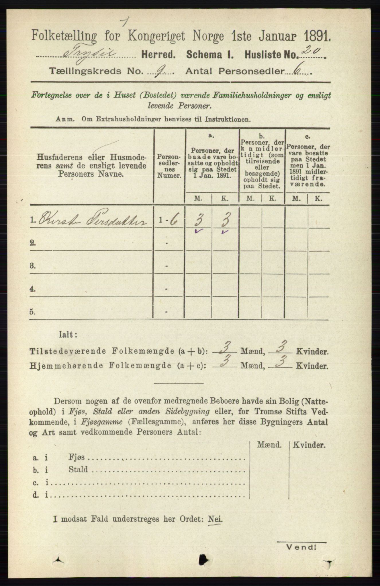 RA, 1891 census for 0428 Trysil, 1891, p. 4114