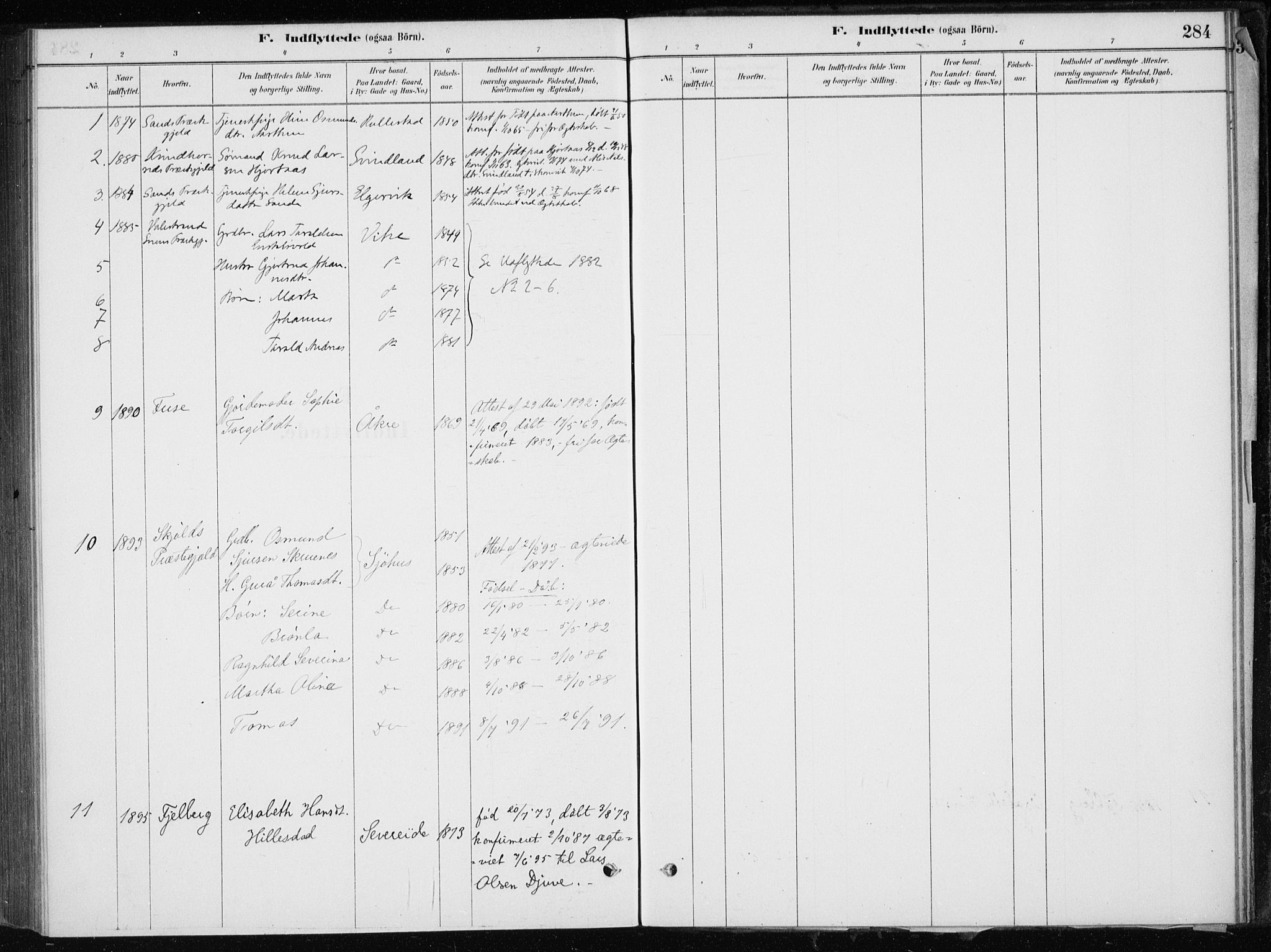 Skånevik sokneprestembete, SAB/A-77801/H/Haa: Parish register (official) no. E  1, 1879-1901, p. 284